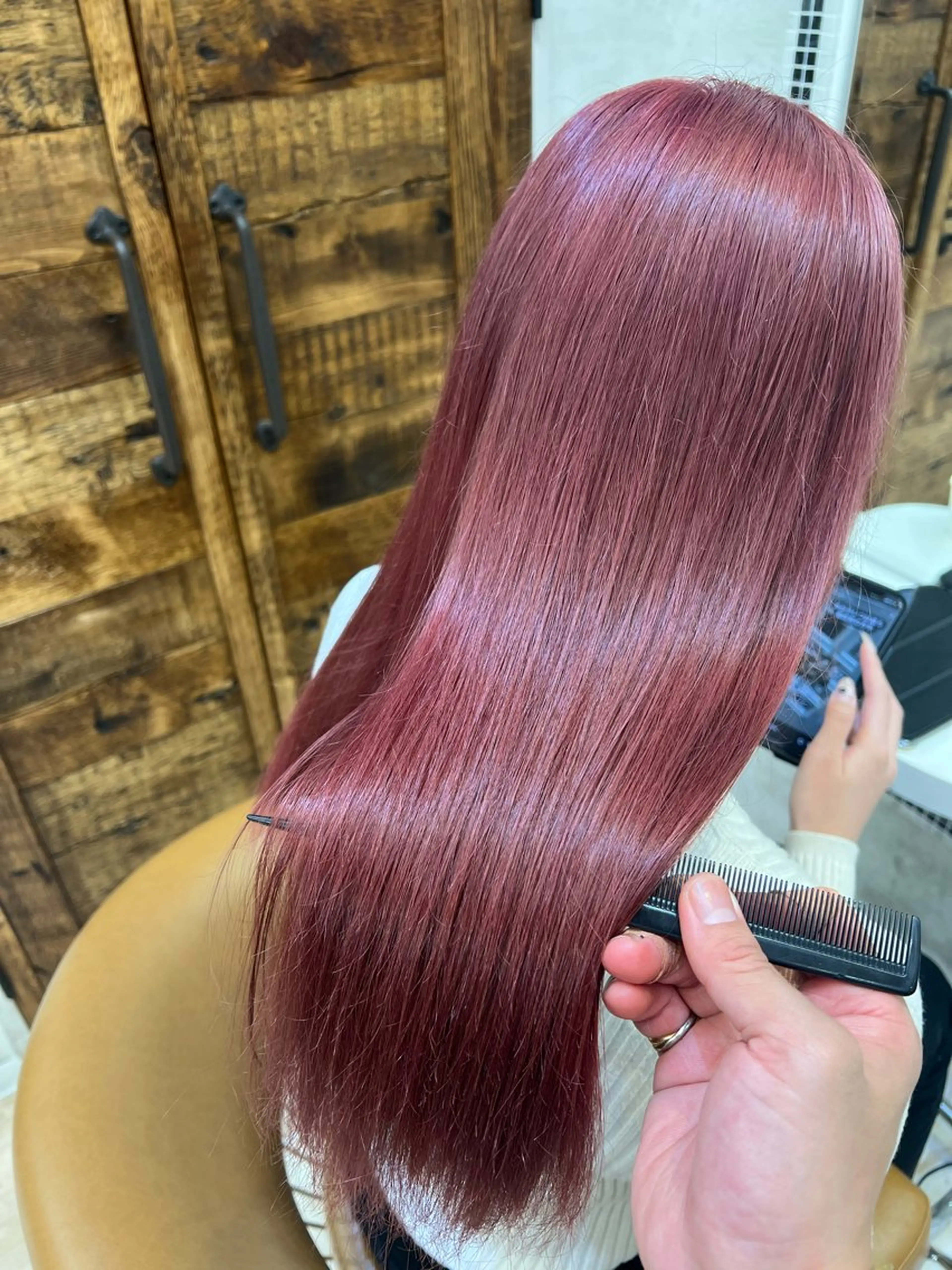 ロング ヘアカラー トリートメント 縮毛矯正/ブリーチ なしダブルカラー輝希のヘアスタイル