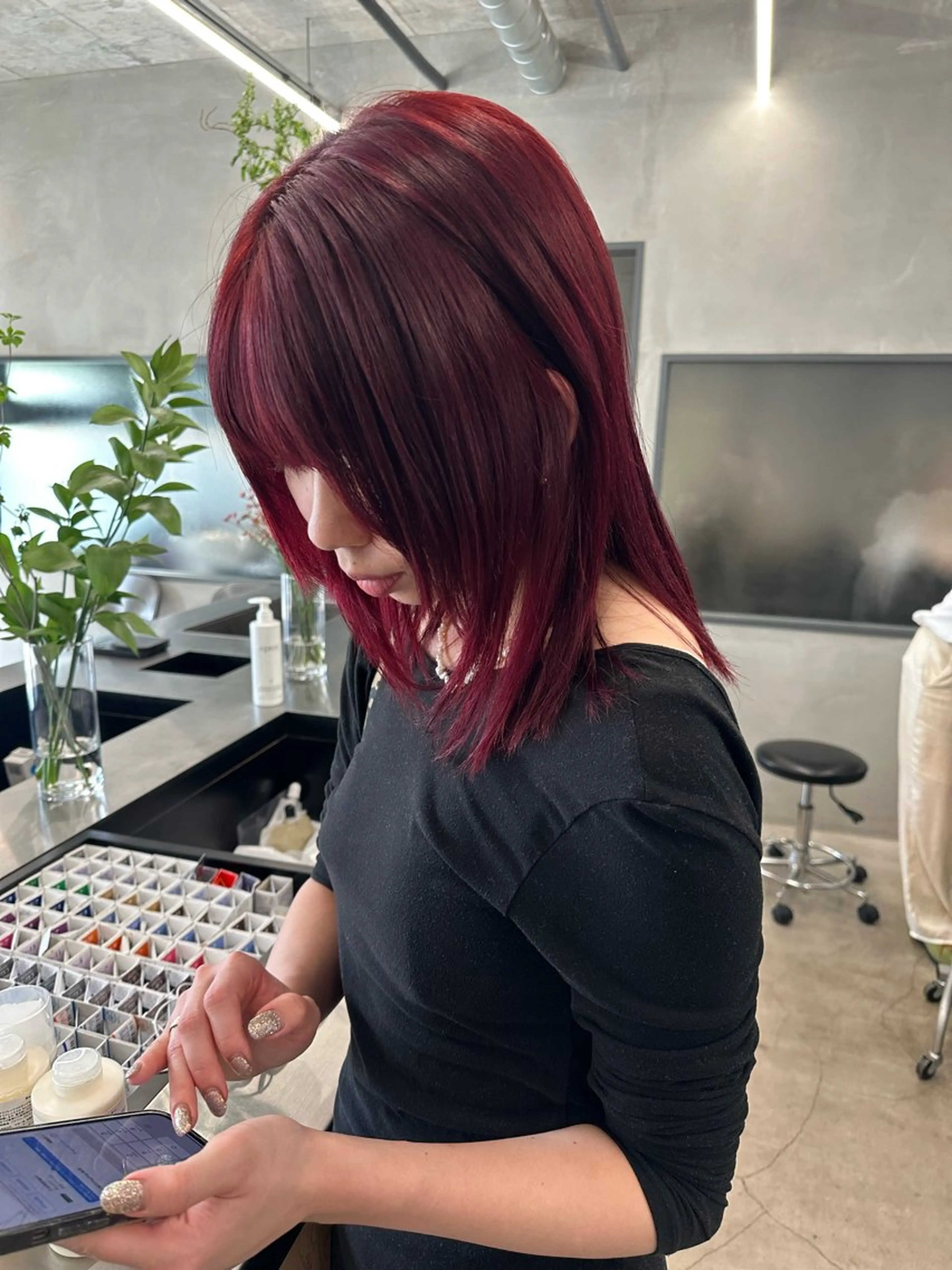 ミディアム カラー ヘアカラー ボブ/似合わせカット /ニュアンスカラーのヘアスタイル