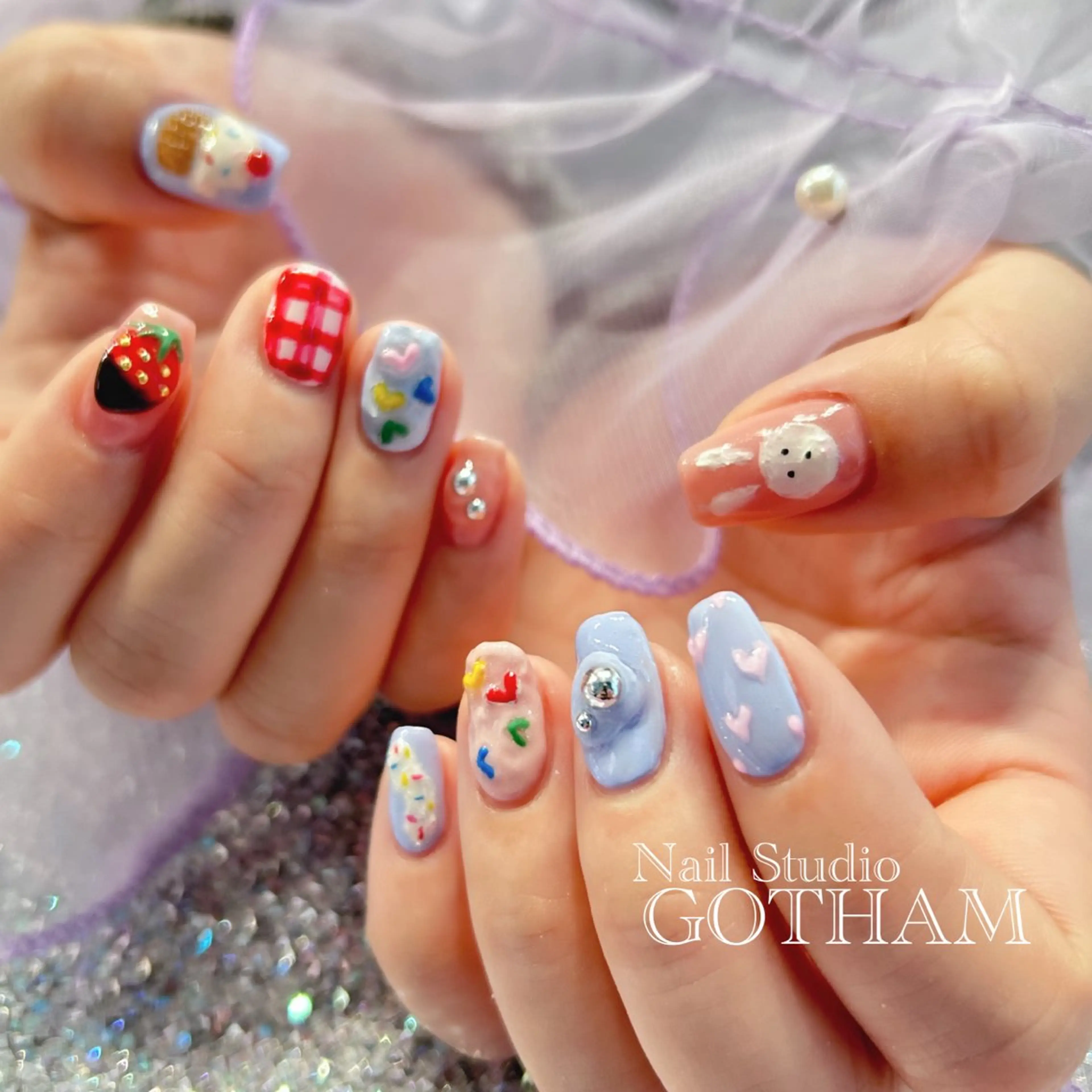 ネイル アートネイル ハンドネイル Nail Studio GOTHAM所属・高円寺駅からすぐ🌈 ネイルGOTHAMのネイルデザイン