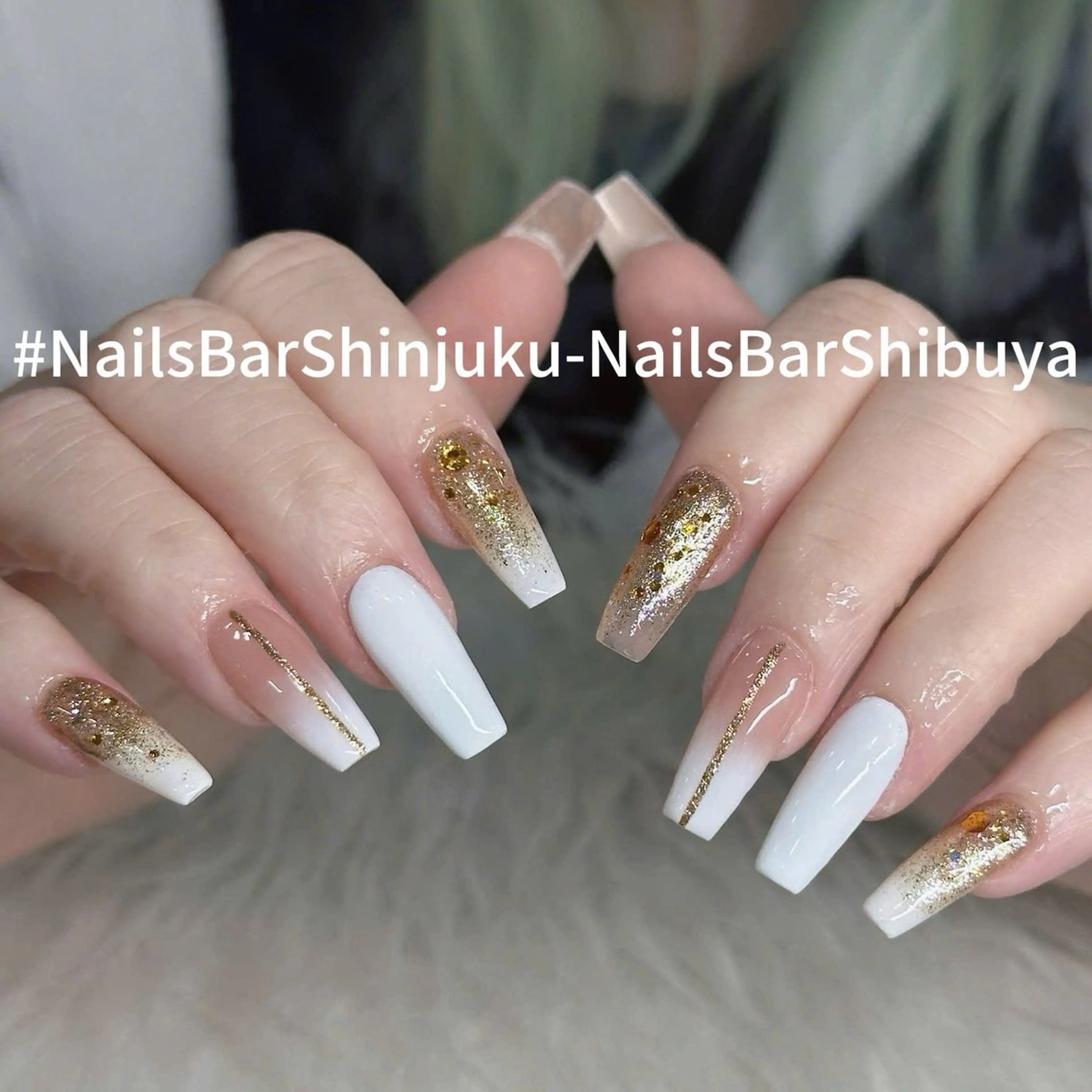 ネイル 長さ出し フレンチネイル ジェルネイル 韓国ネイル ロングネイル NAILS BAR SHINJUKUのネイルデザイン