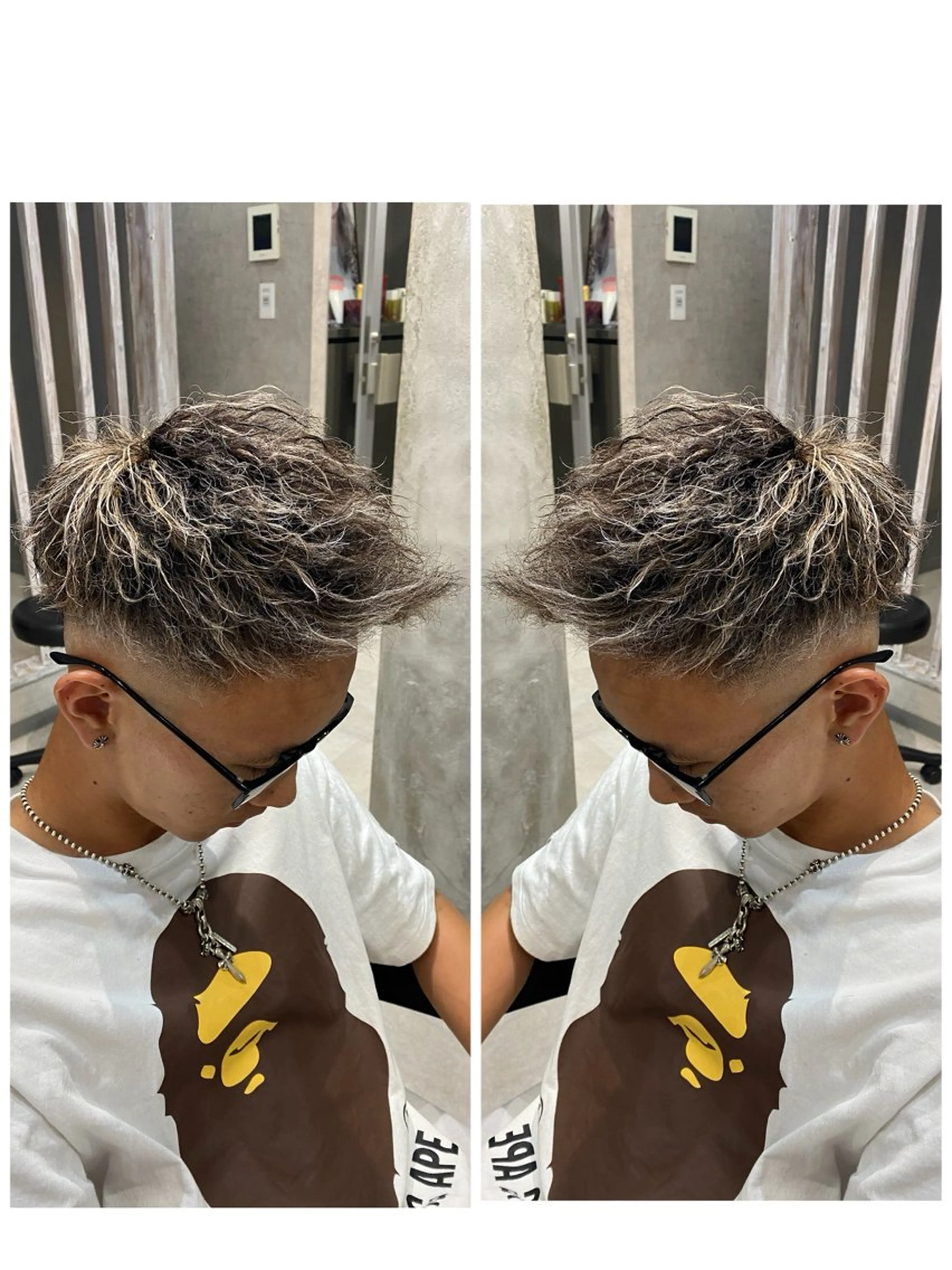 ショート カラー メンズ メンズハイライト ベージュカラー ハイライトカラー ハイライト 🐉『メンズ美容師』 吉田龍星🐉のヘアスタイル