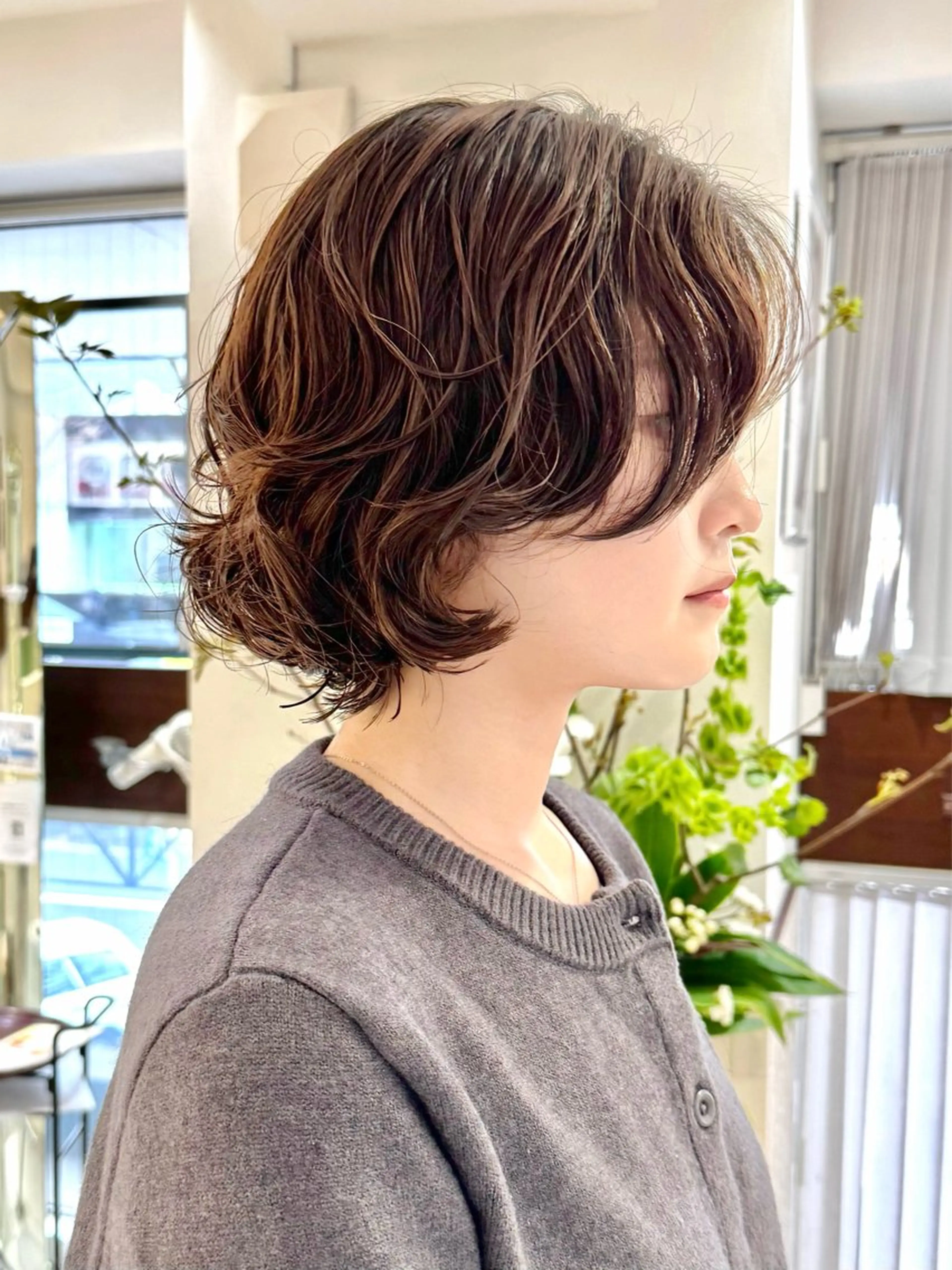 ショート パーマ ボブレイヤー ボブ レイヤーカット カット パーマ トリートメント デジタルパーマ 🌀ボブ　萩原　龍のヘアスタイル