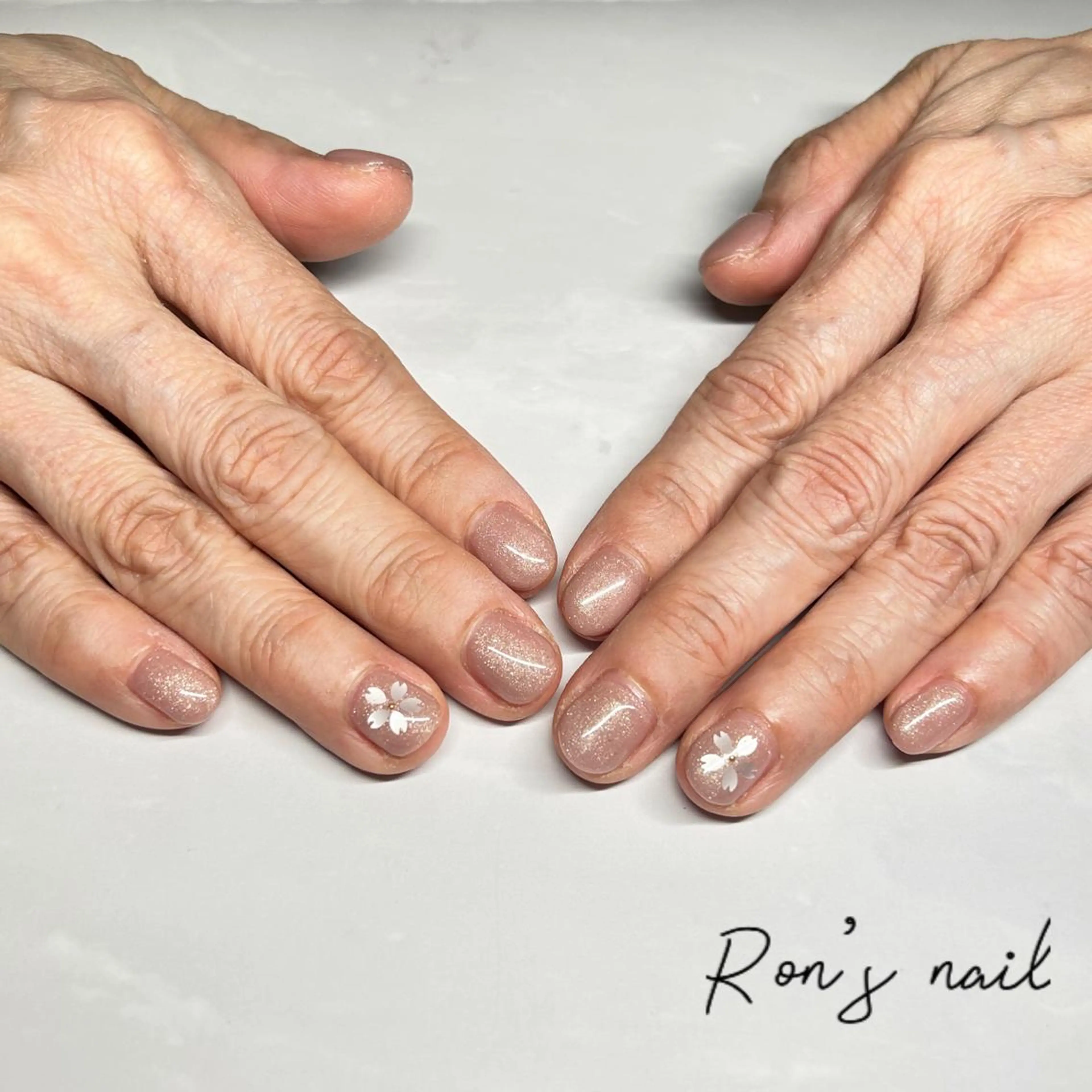 ネイル アートネイル 桜ネイル Ron's nail 笹岡のネイルデザイン