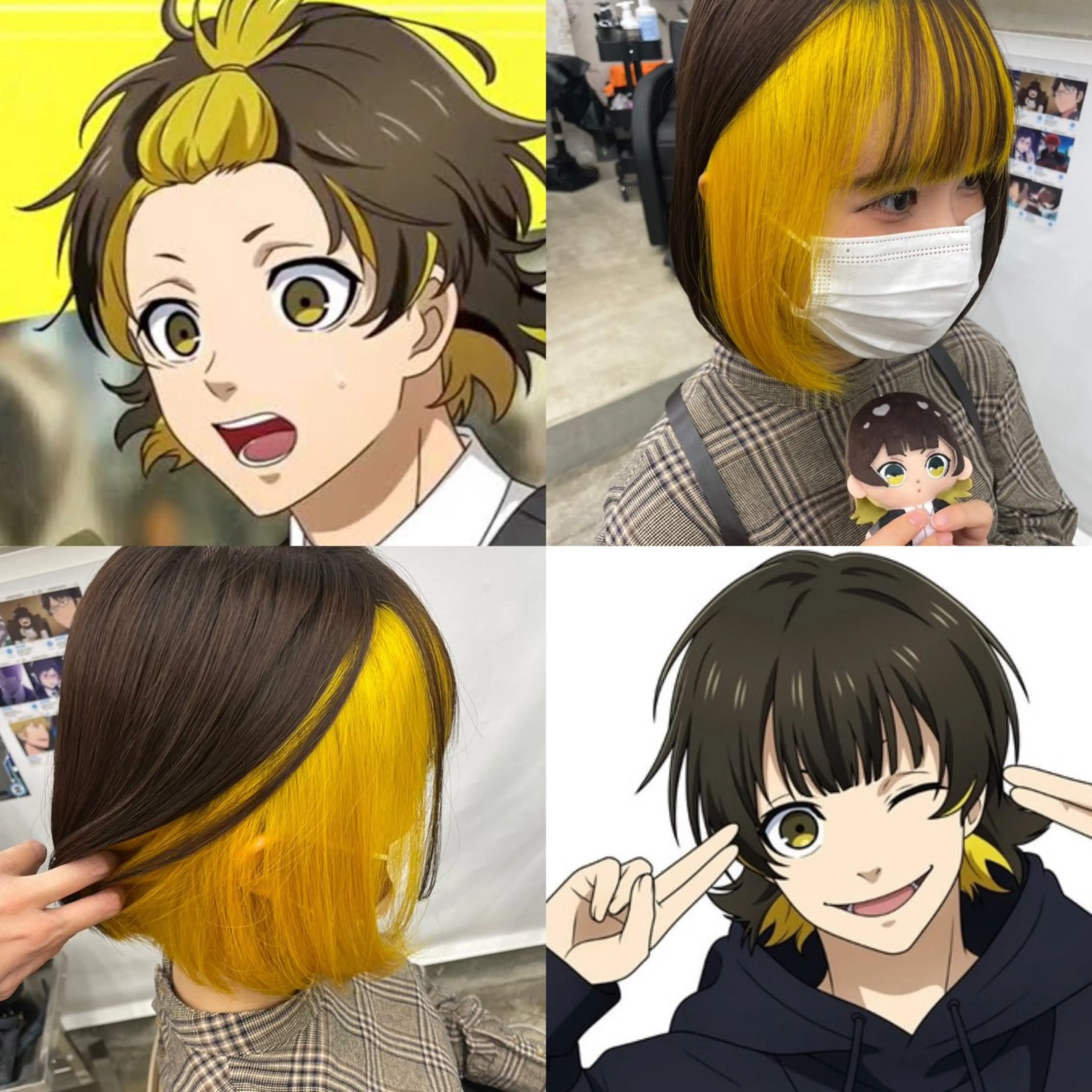 セミロング カラー インナーカラー 推し ブリーチ  髪質改善のヘアスタイル