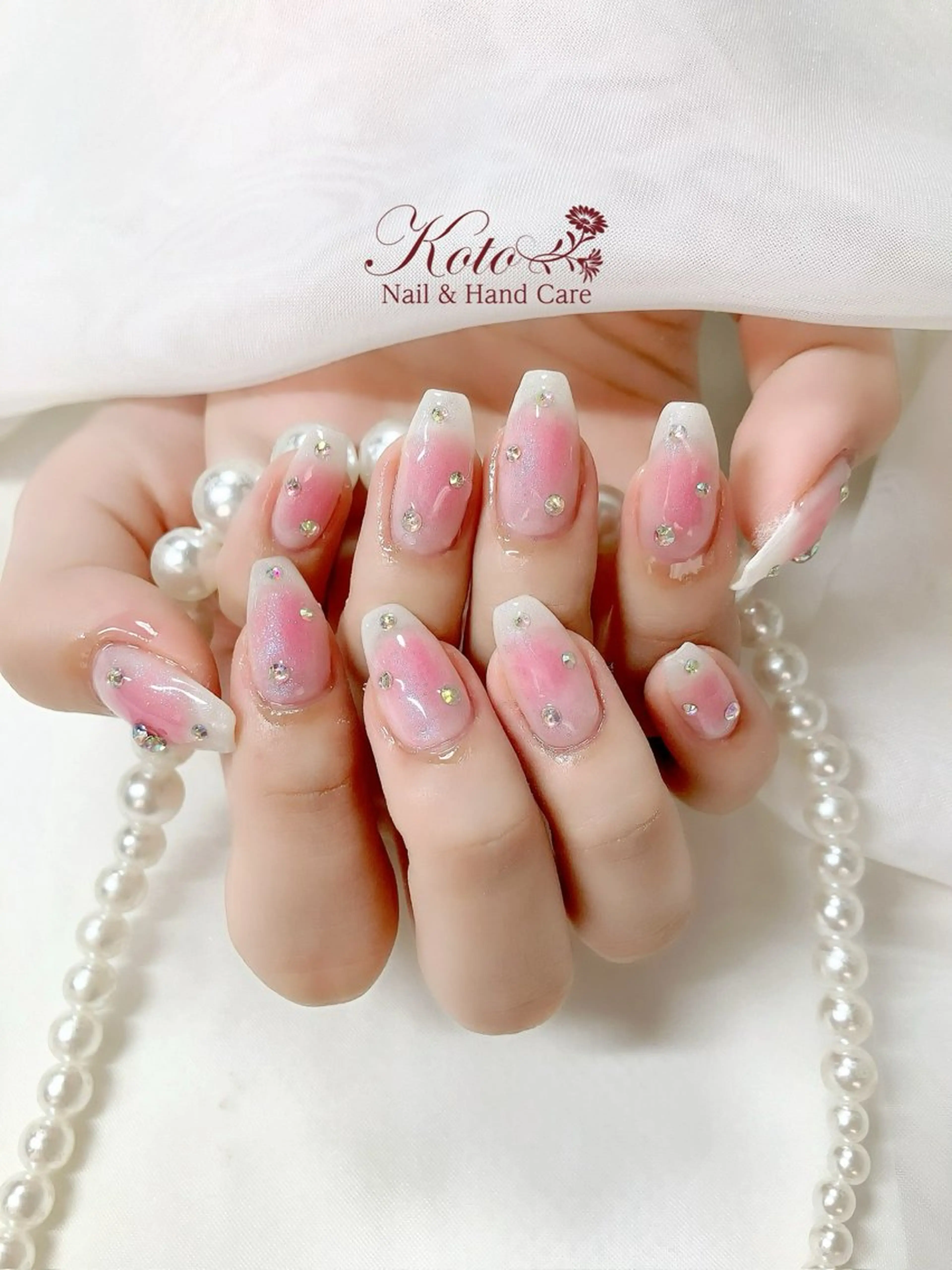 ネイル チークネイル 長さ出し ジェルネイル 持ち込み ニュアンスネイル ハンドネイル Nail Salon KOTOのネイルデザイン