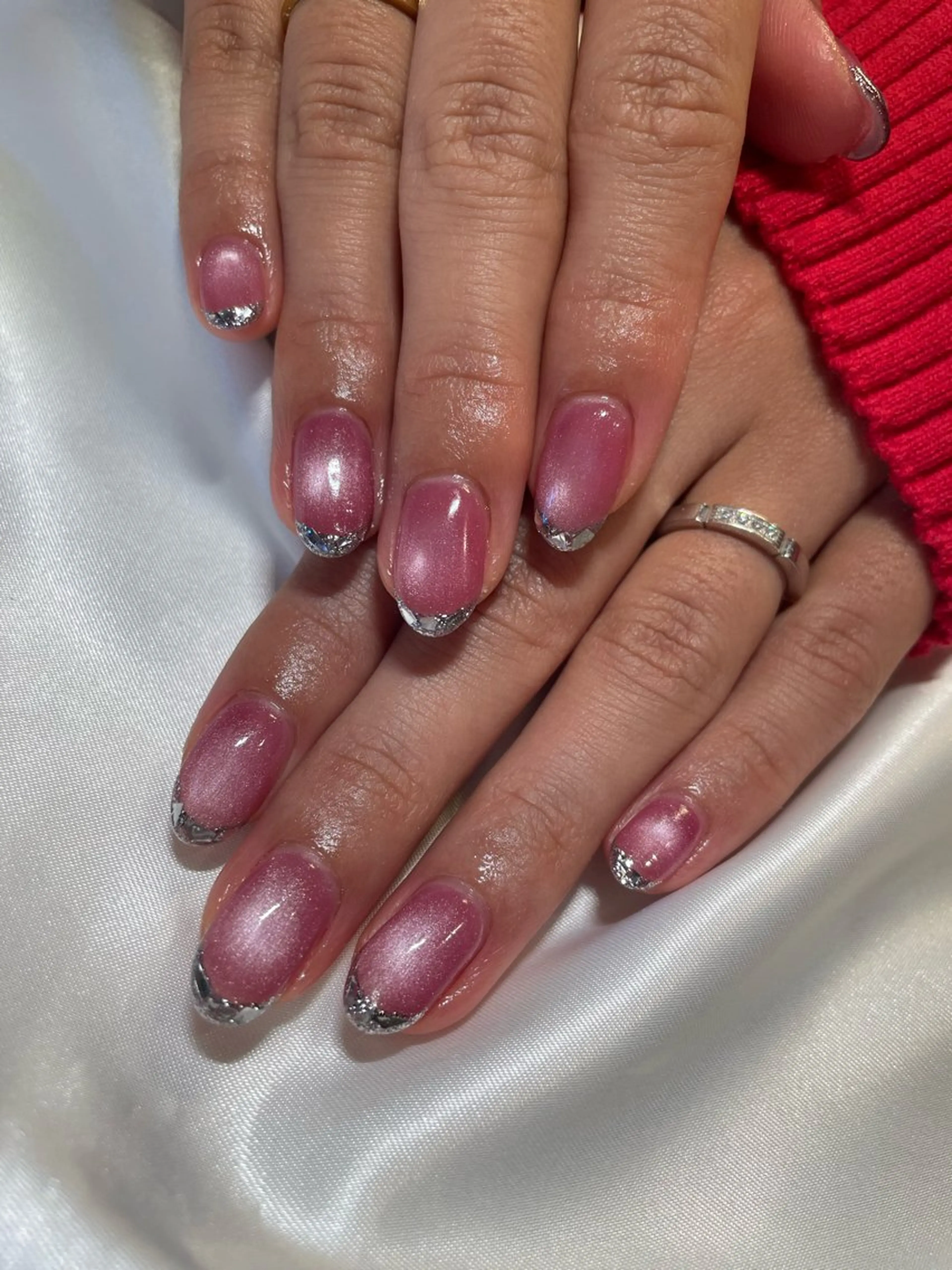 ネイル フレンチネイル ガラスフレンチ マグネットネイル ハンドネイル ROPE nail ロペネイルのネイルデザイン