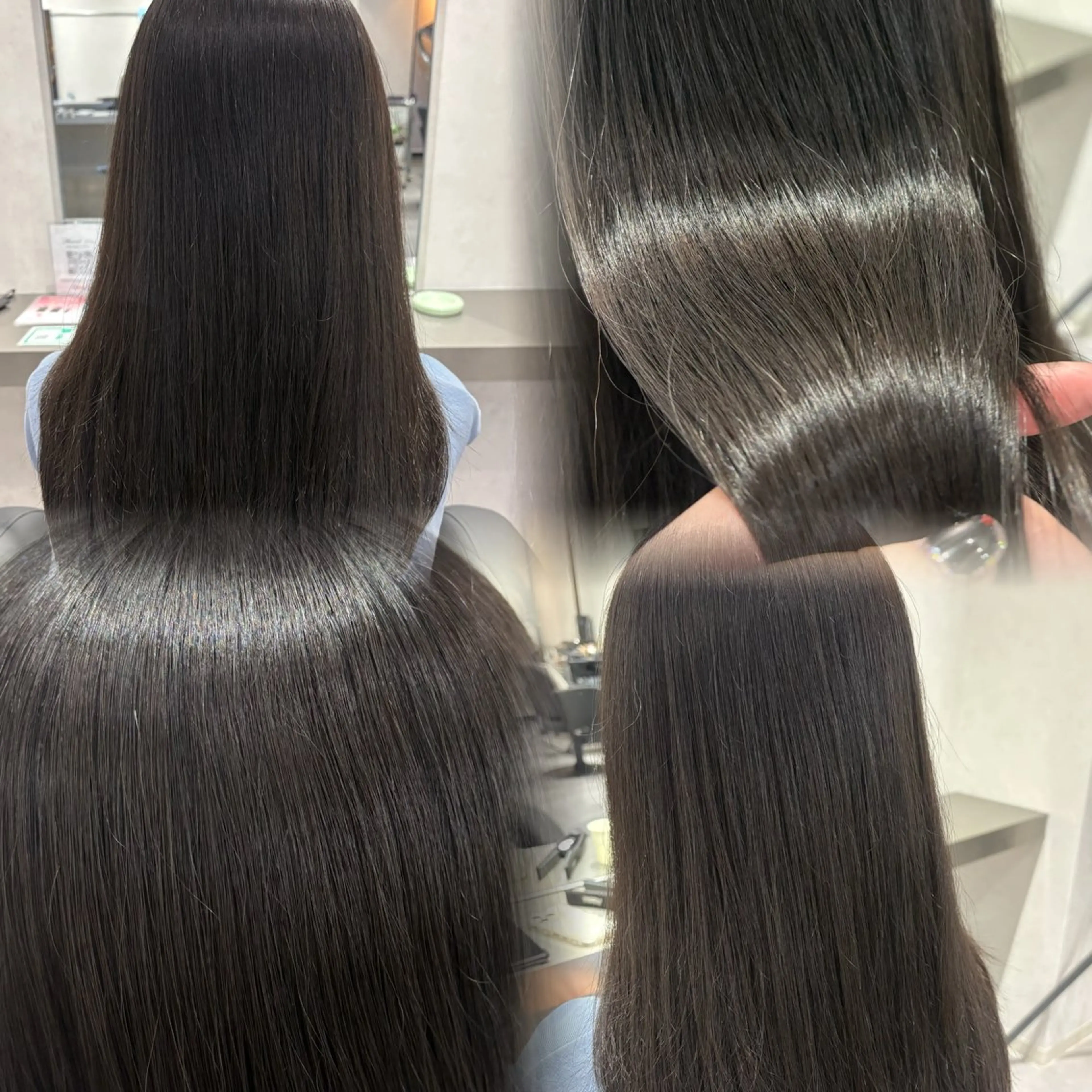 セミロング カラー ヘアアレンジ 透明感カラー グレージュ シアーグレージュ ヘアカラー トリートメント 韓国透明感🇰🇷 SAKURAのヘアスタイル