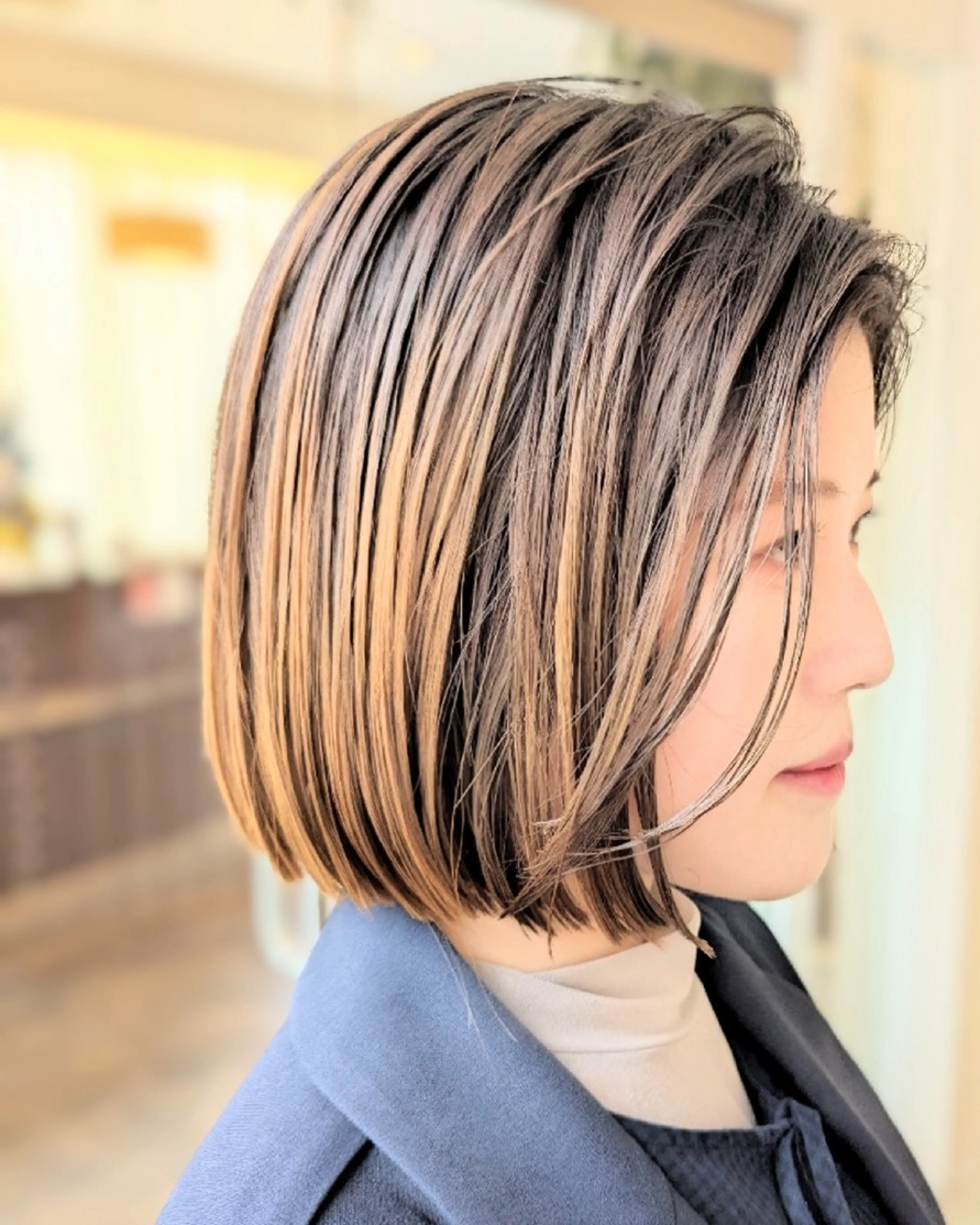 ショート 切りっぱなしボブ ボブ 井上 真貴子のヘアスタイル