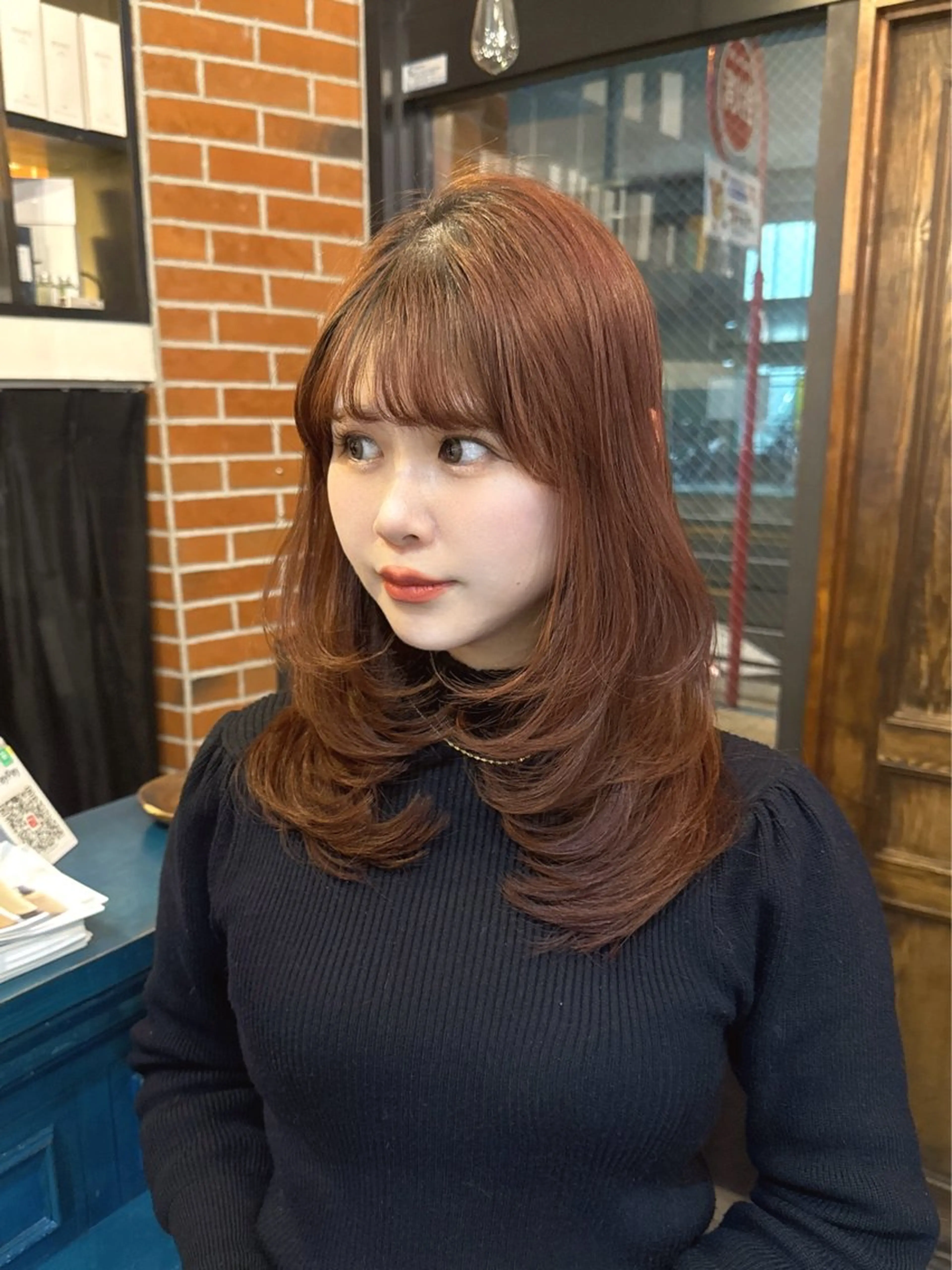 ロング カラー ninaアイドル前髪 ×透明感🎀のヘアスタイル