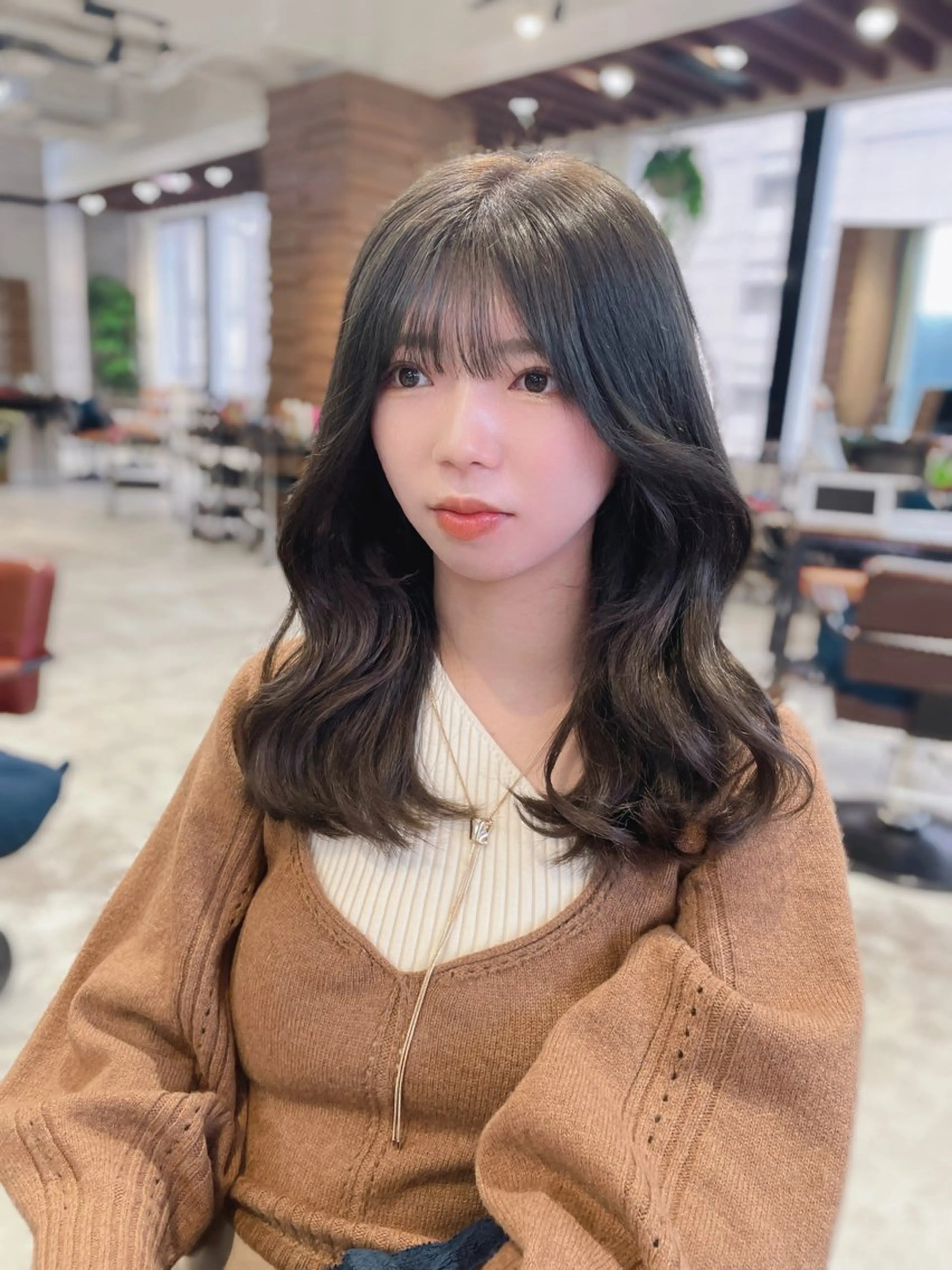 セミロング カット トリートメント のり🐼顔まわり/ 韓国/レイヤーカットのヘアスタイル