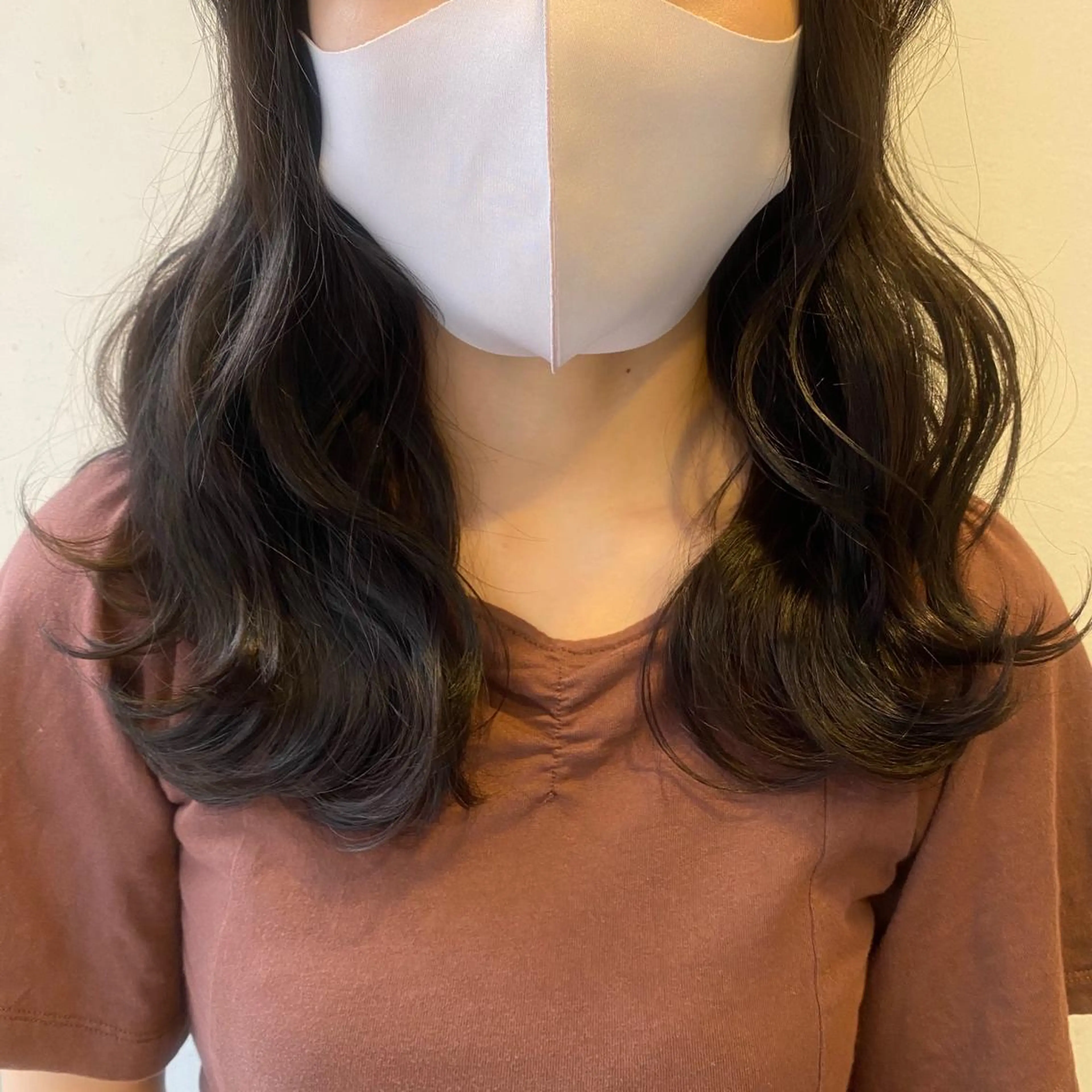 セミロング カラー ブラウンカラー ダークブラウン オルチャンヘア 💚 nao💚のヘアスタイル