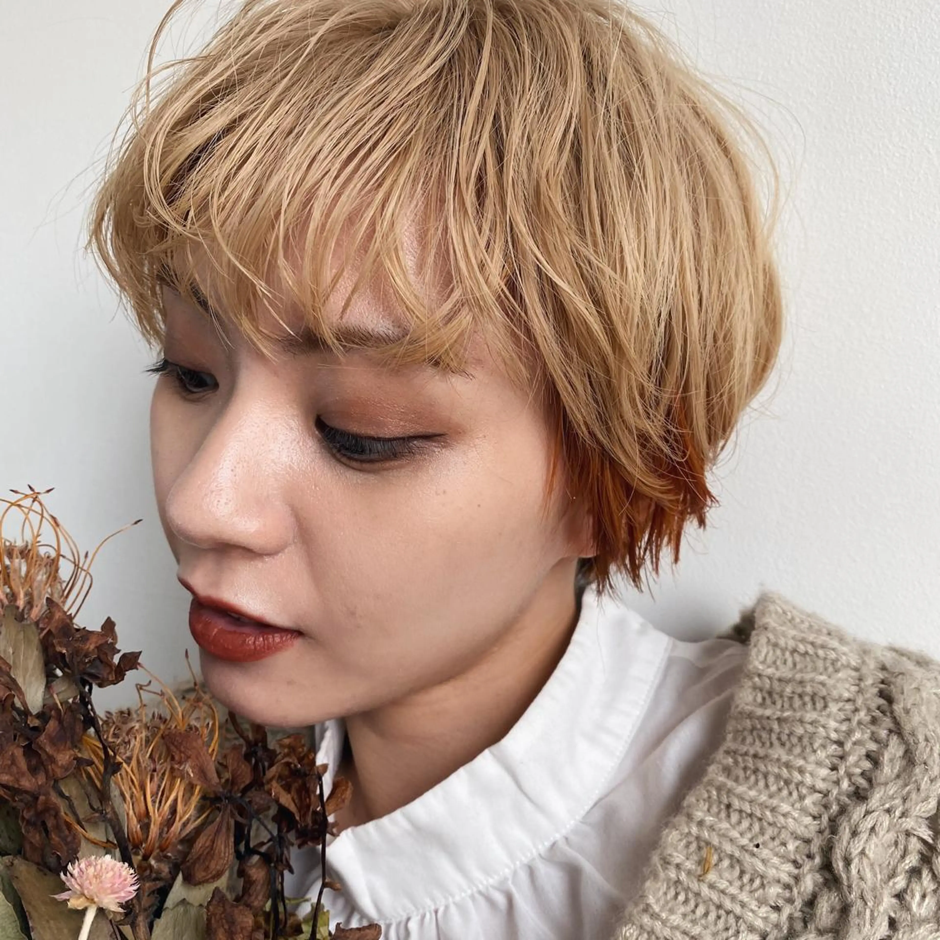 ショート カラー カット 縮毛矯正 髪質改善/縮毛矯正/ 透明感カラーYUMAのヘアスタイル