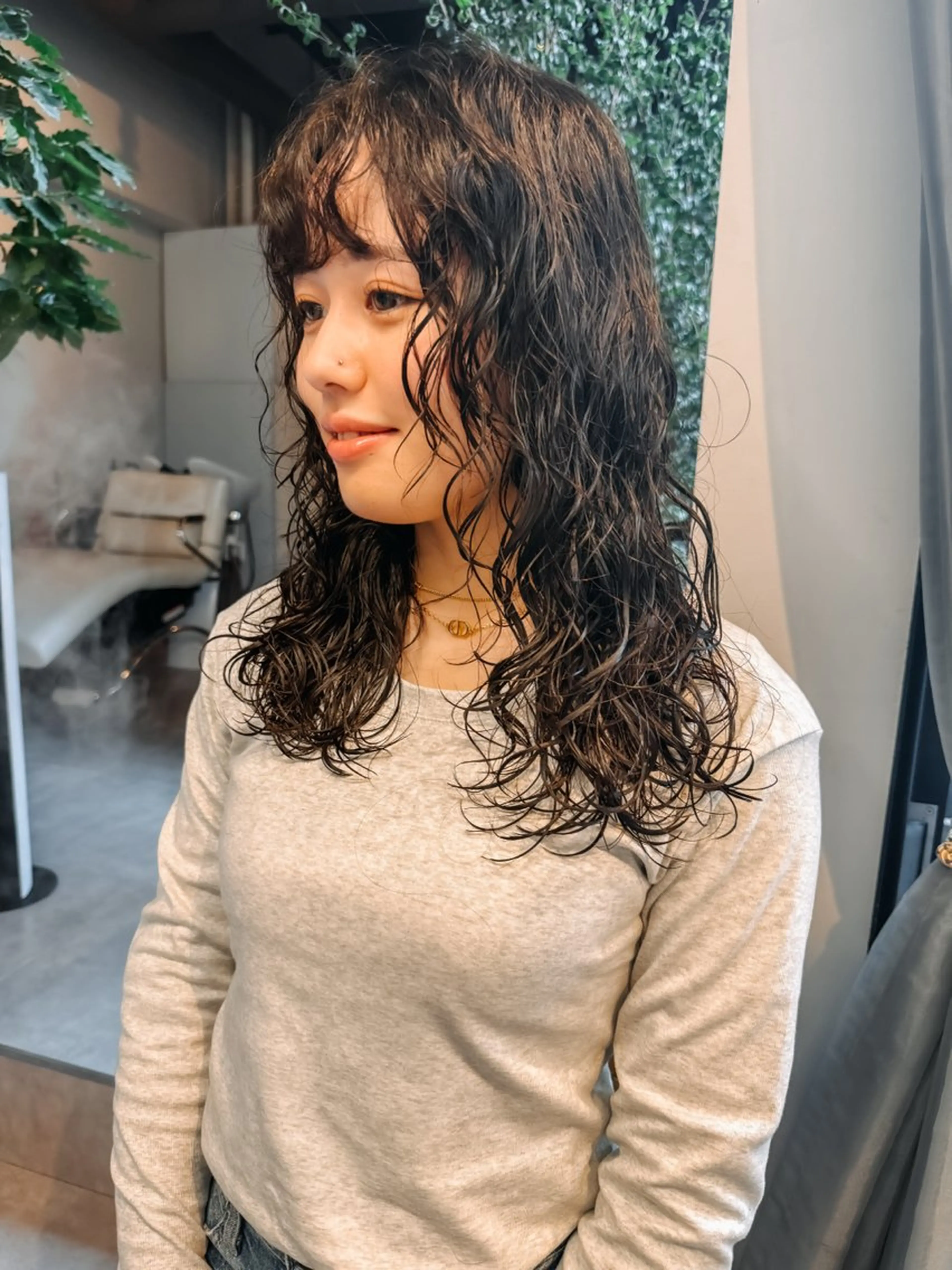 セミロング パーマ セミロングパーマ カット パーマ トリートメント KEI パーマ/レイヤーのヘアスタイル