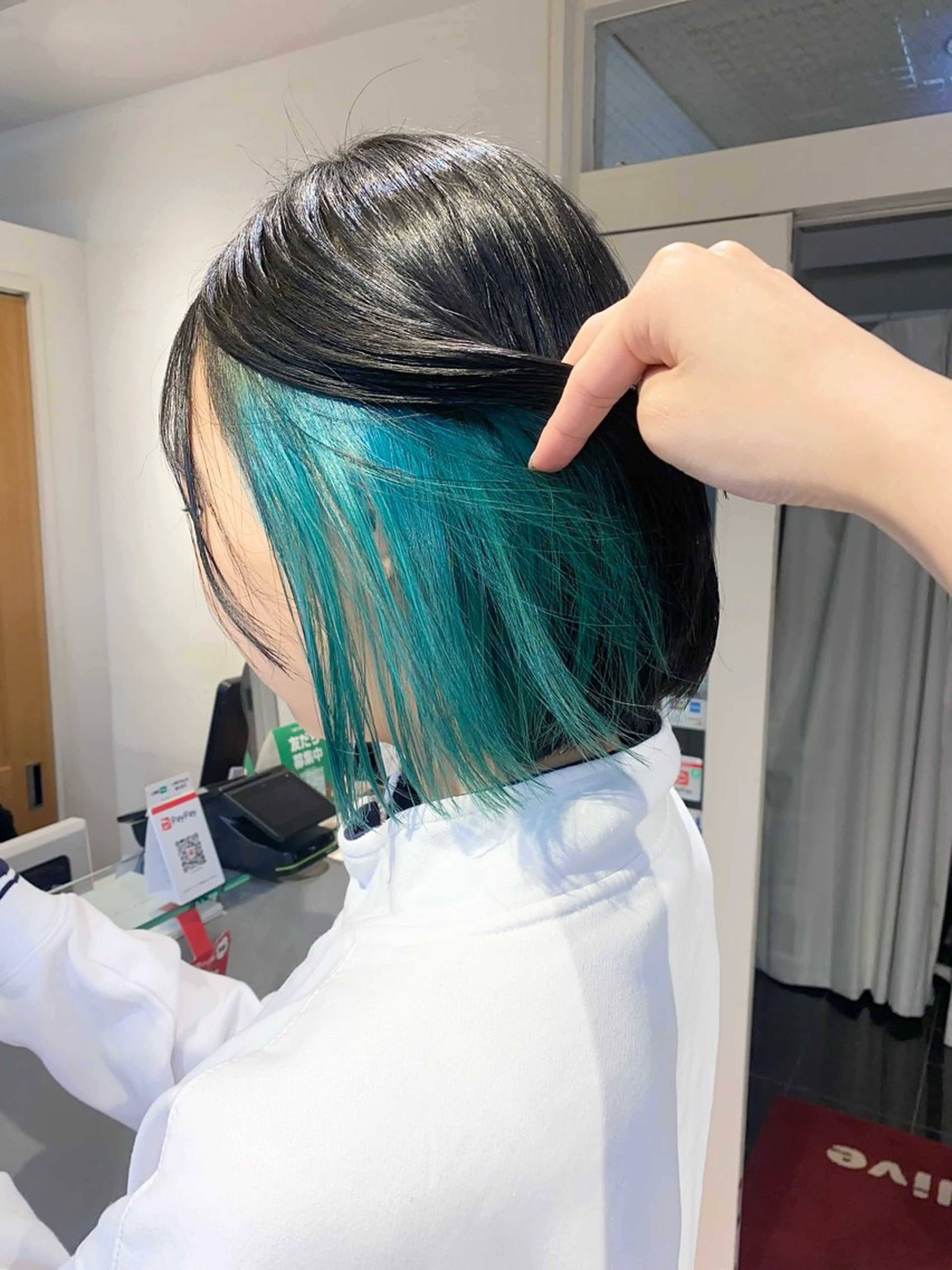 ミディアム カラー ブリーチ ブルーカラー Aya　ブリーチなし 🌱　ダブルカラーのヘアスタイル