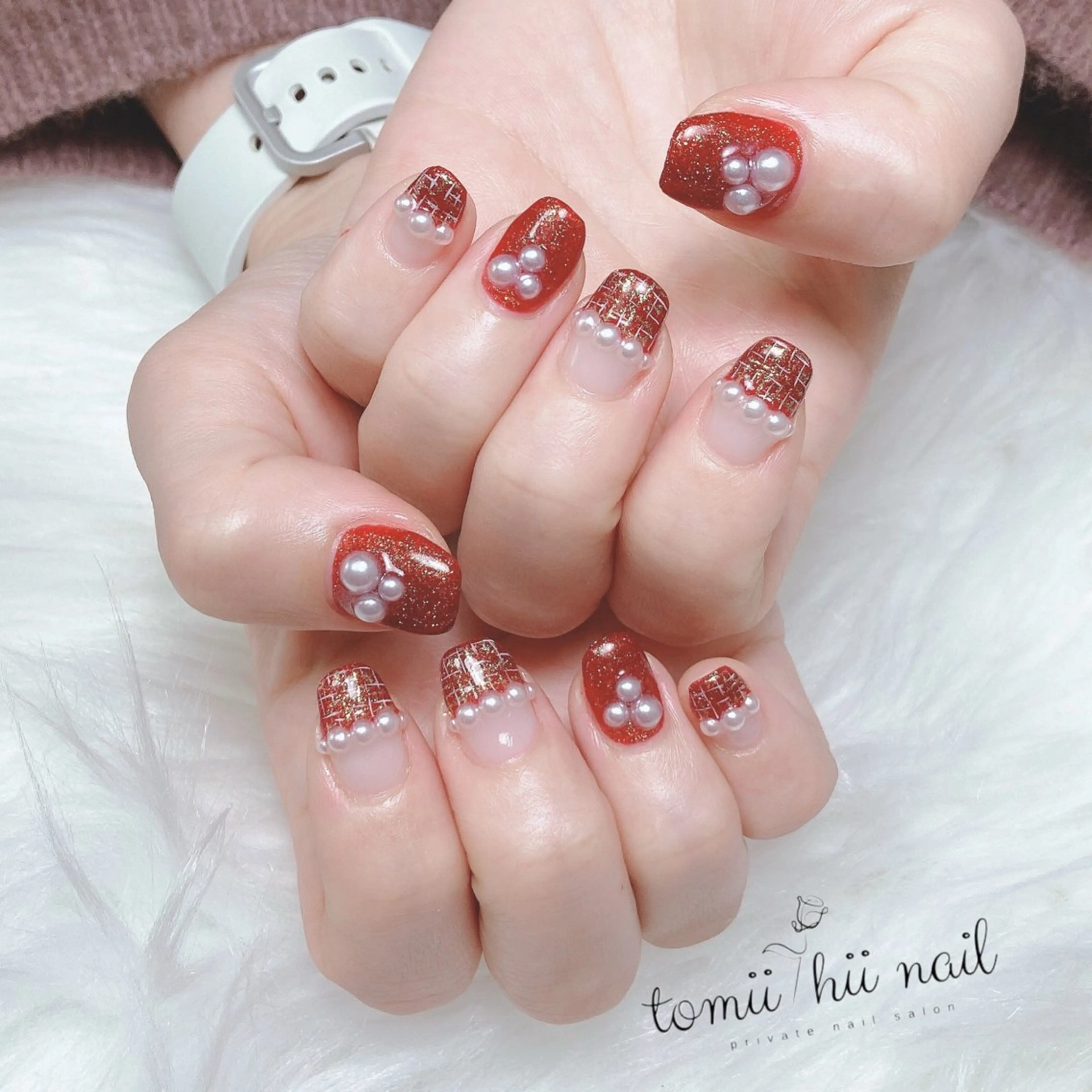 ネイル フラッシュネイル ツイードネイル ハンドネイル tomii-hii -nailのその他イメージ