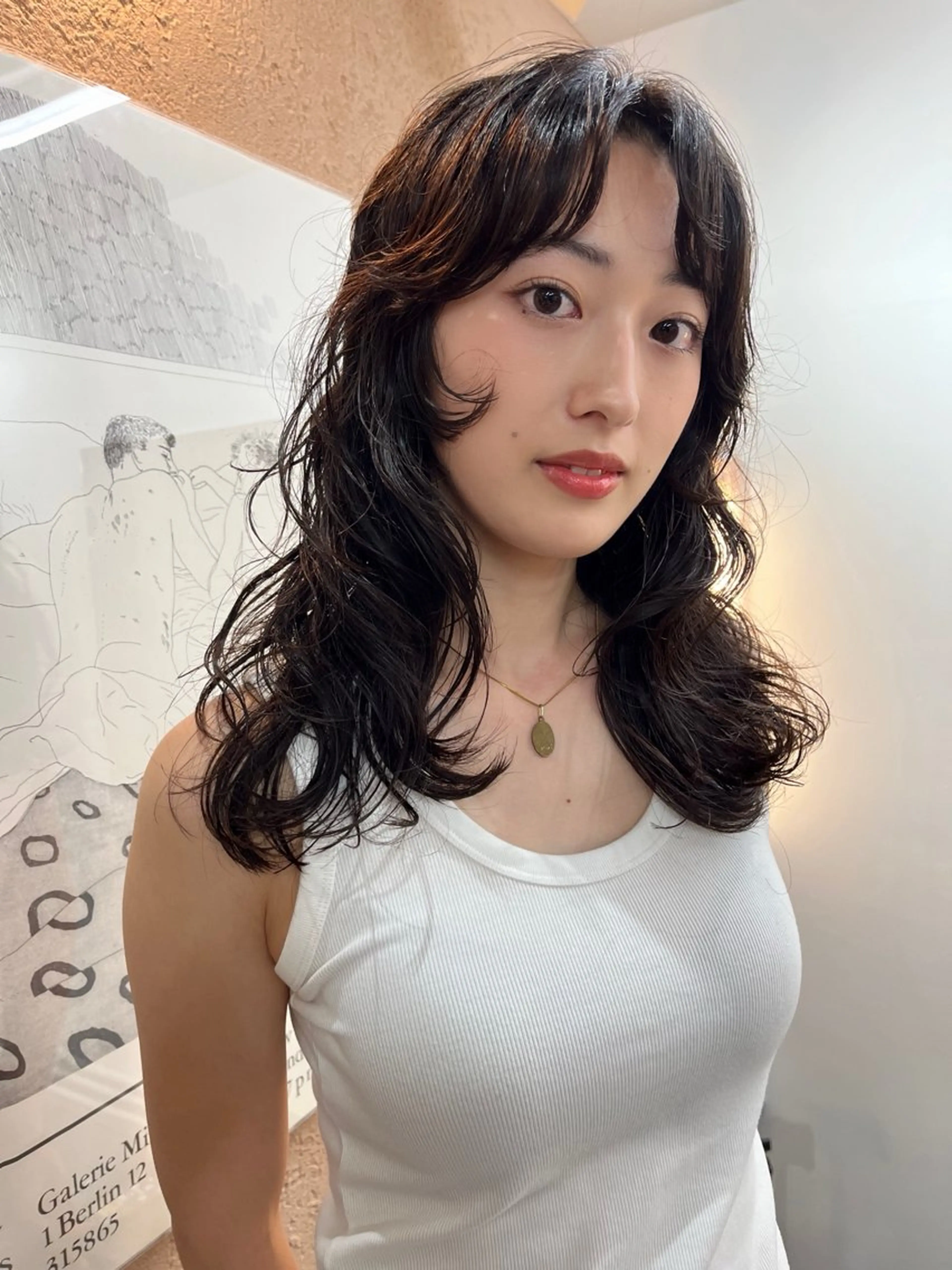 セミロング レイヤー/ケアパーマ /ニュアンス/モードのヘアスタイル