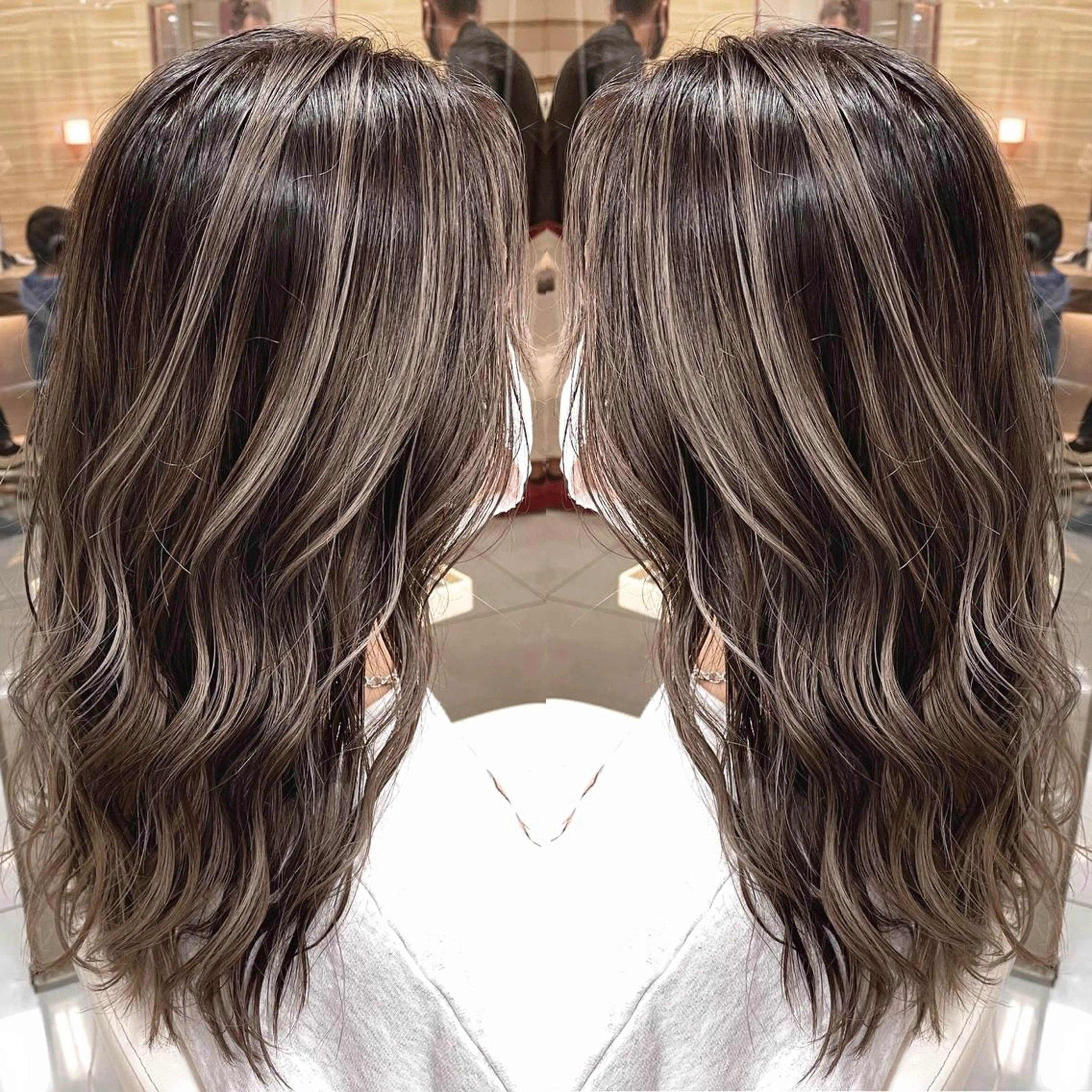 ロング カラー 縮毛/レイヤー 韓国/橋口のヘアスタイル