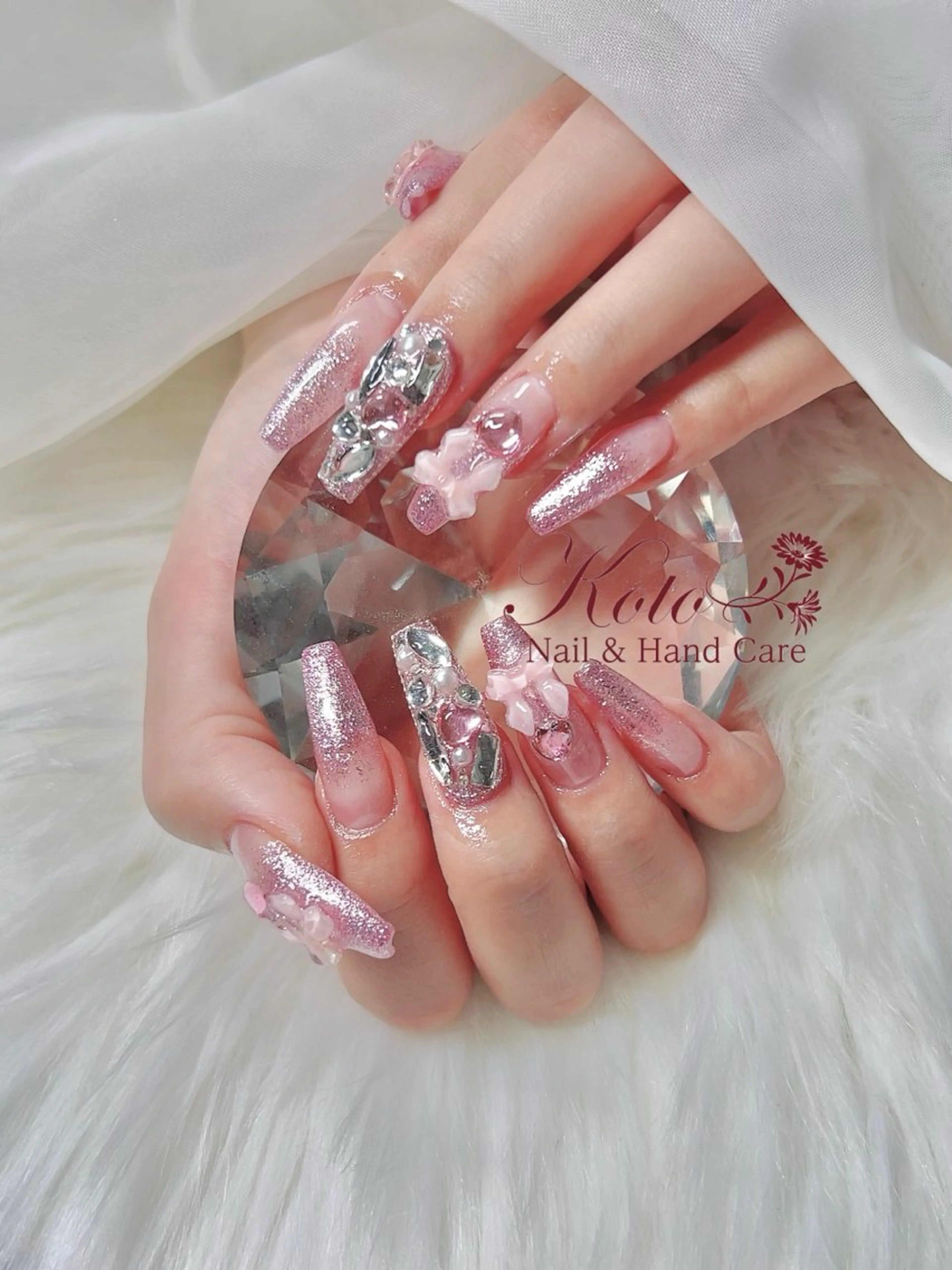 ネイル 長さ出し ジェルネイル 持ち込み ニュアンスネイル 赤色 ハンドネイル Nail Salon KOTOのネイルデザイン