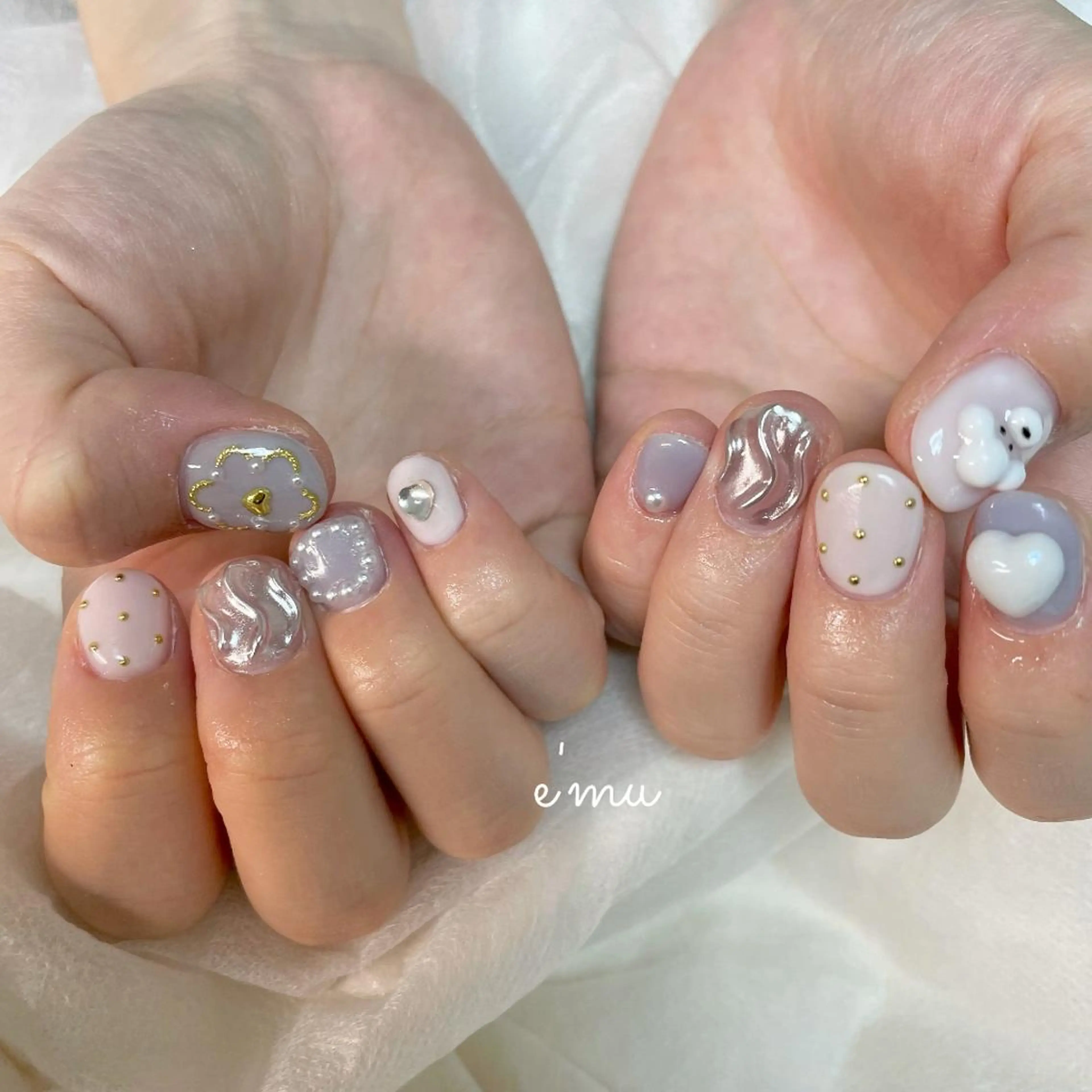 ネイル ハート nail salon e'mu💐のネイルデザイン