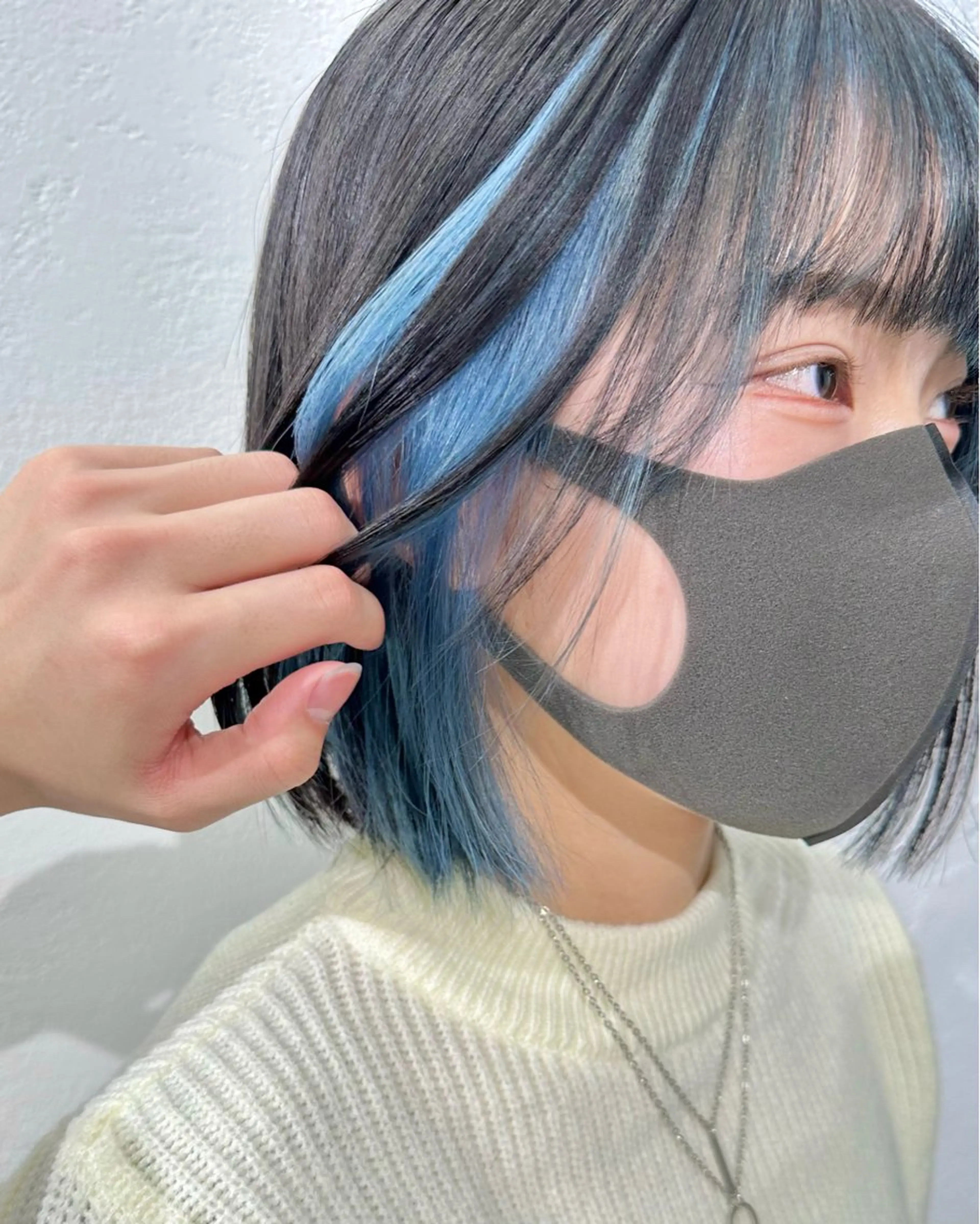 ミディアム カラー ブリーチ ブルーカラー ケアブリーチ ダブルカラー インナーカラー カット ヘアカラー トリートメント インナーカラー/レイ ヤーカット♡/マキシのヘアスタイル