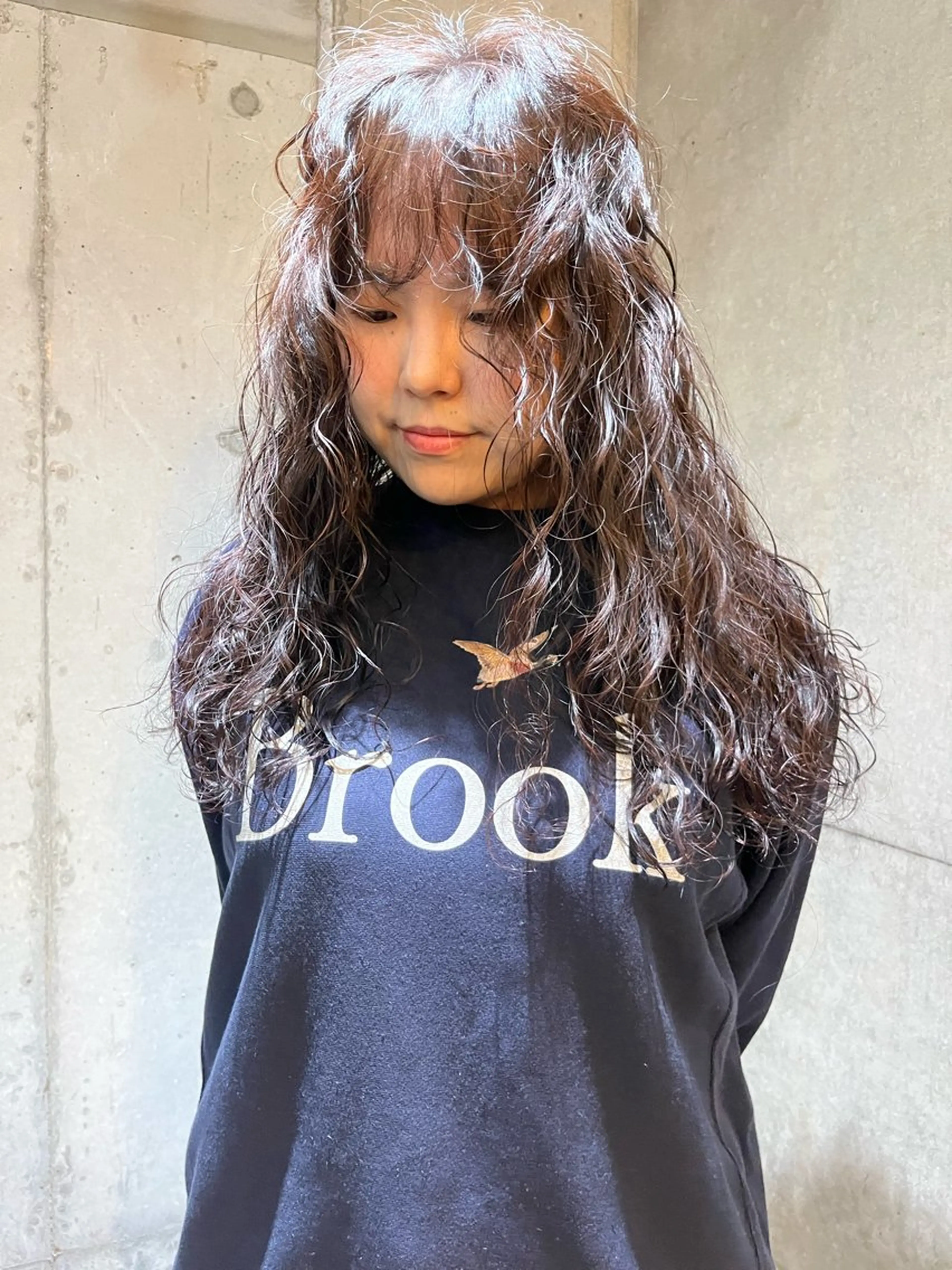 ロング パーマ カット パーマ トリートメント ハイトーン/顔まわり レイヤー/YUKAのヘアスタイル