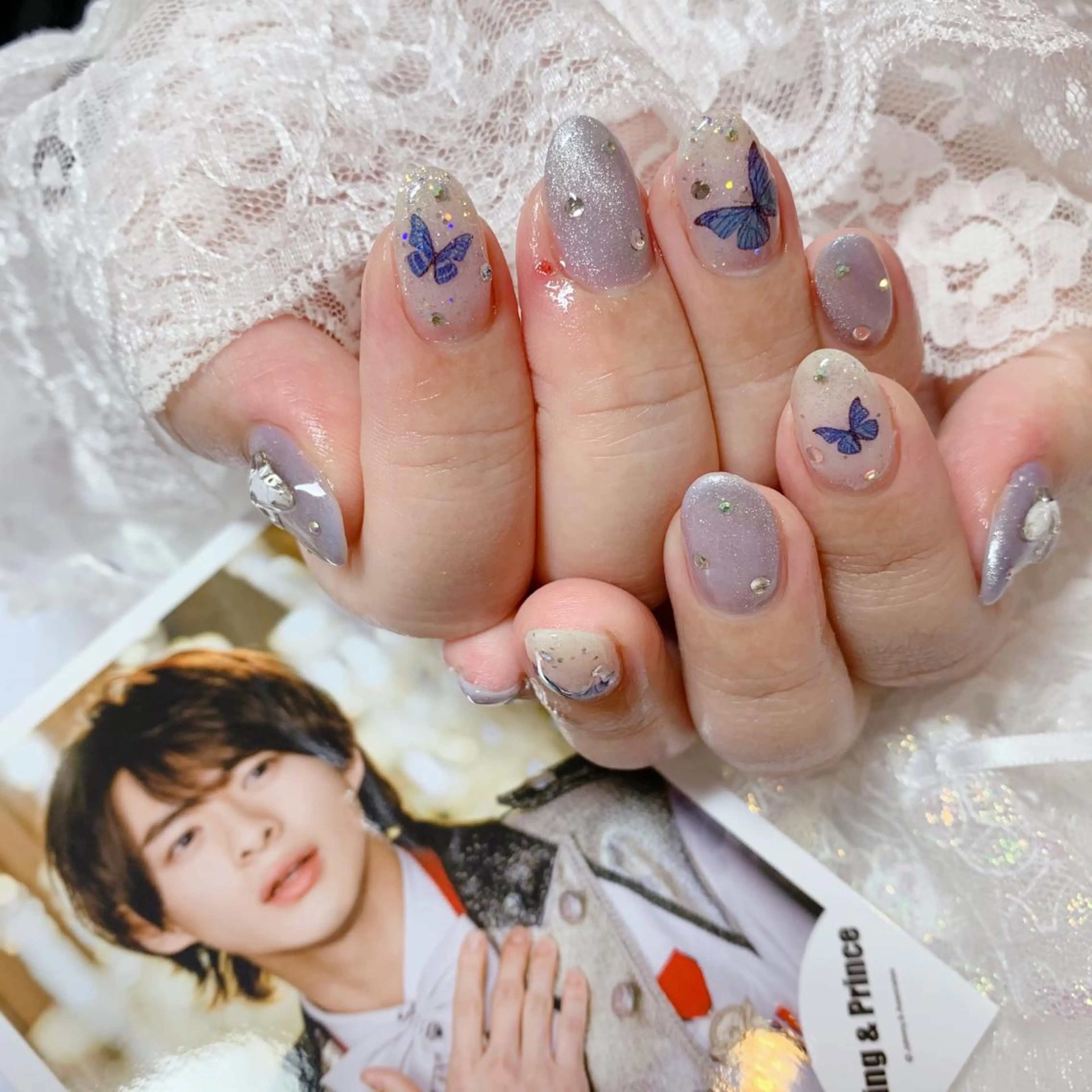 ネイル マグネットネイル ワンカラーネイル ハンドネイル La neige* yuki 🐩🌙のネイルデザイン