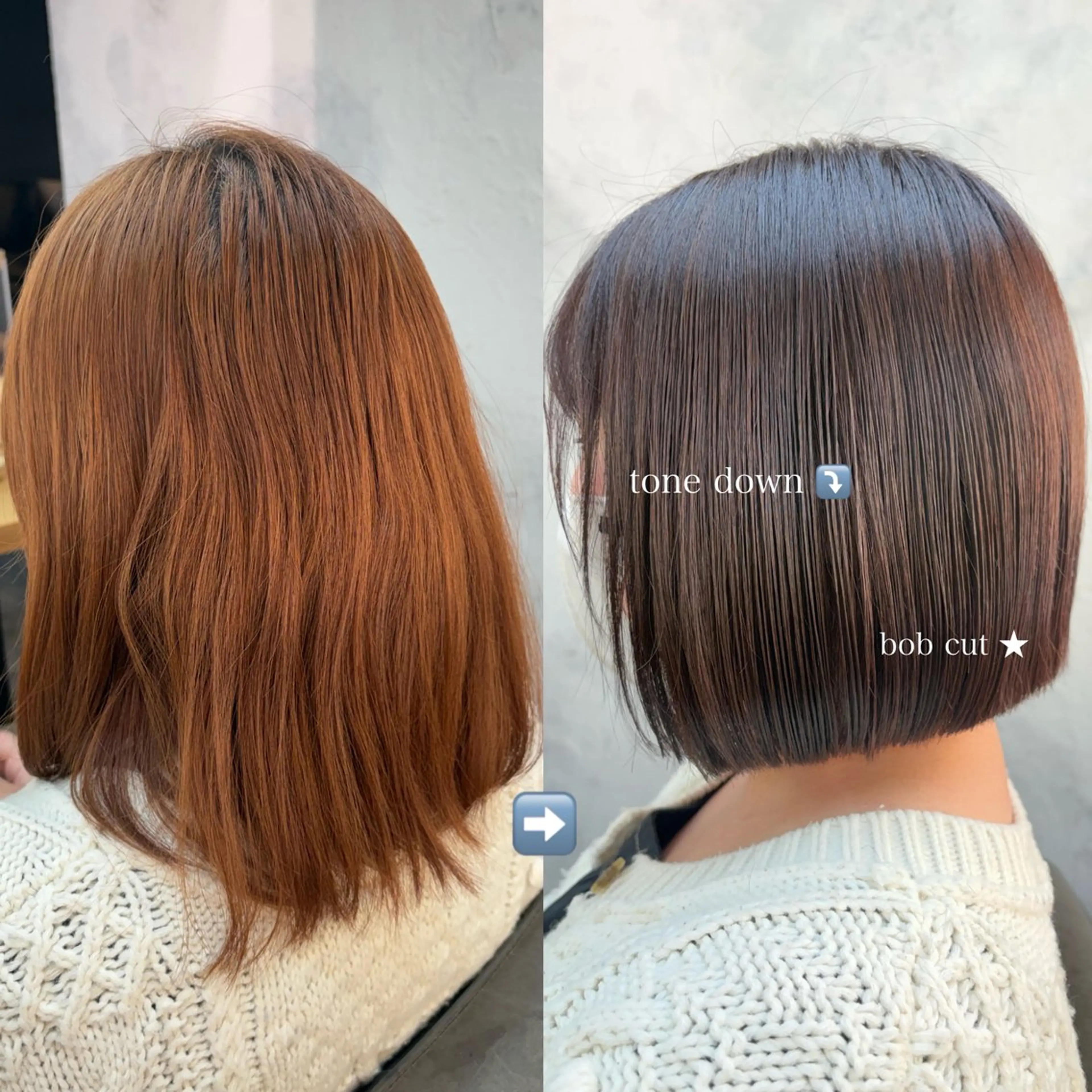 ミディアム ボブ 小顔カット カット ヘアカラー シモイケ ルアのヘアスタイル