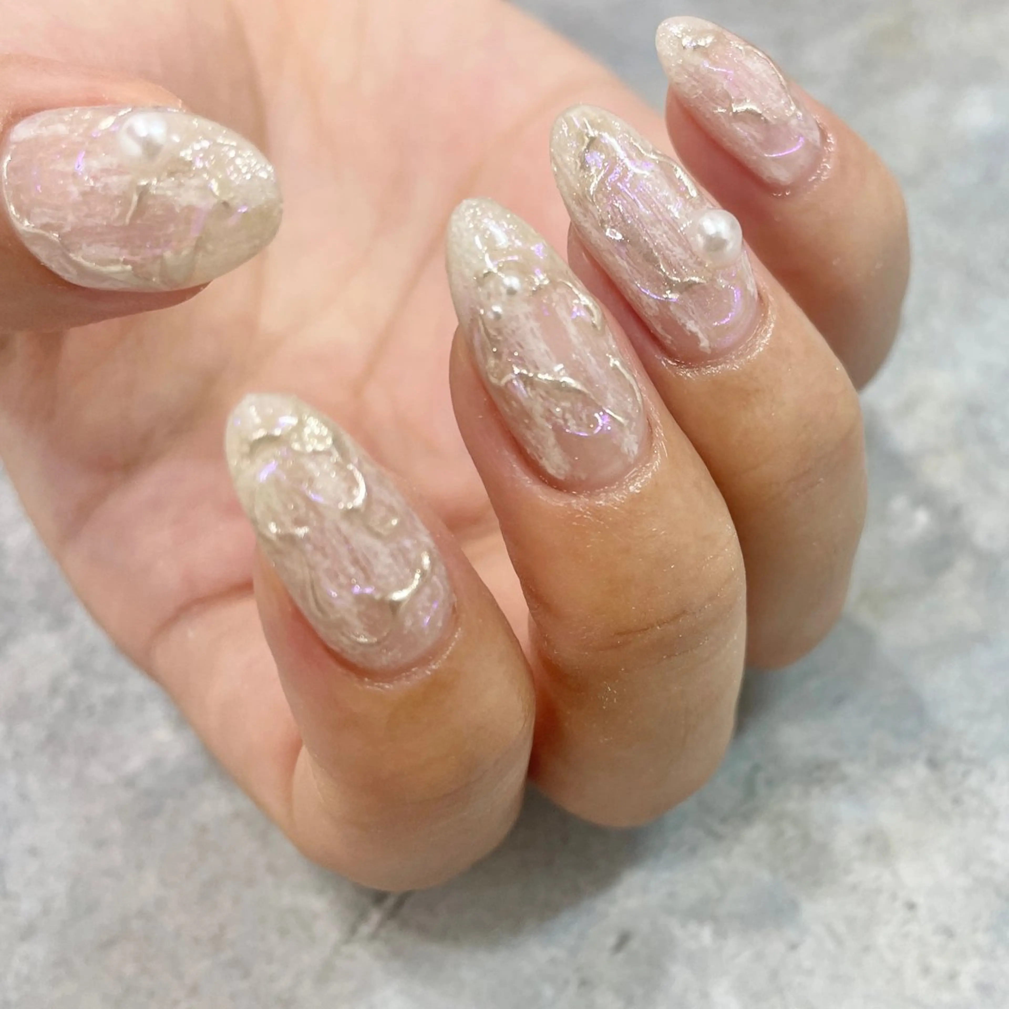 ネイル オーロラネイル 氷ネイル・うるうるネイル 韓国ネイル マグネットネイル ミラーネイル ハンドネイル 園田 ソノダのネイルデザイン