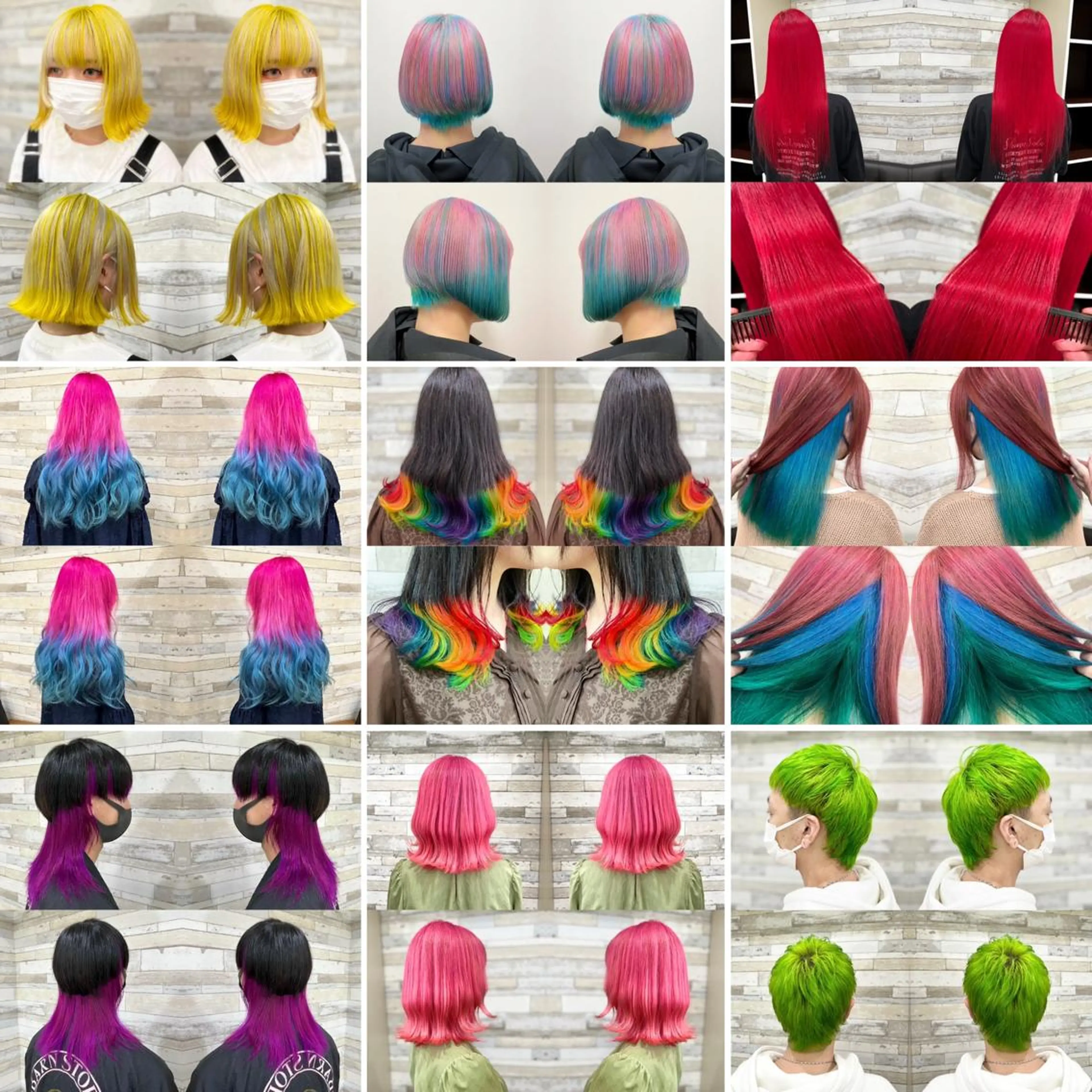 🌈派手髪ならこれ🌈✨高発色デザイン2次元ネオンカラー✨(ブリーチ1回込、カラーバター1種類使用)の写真