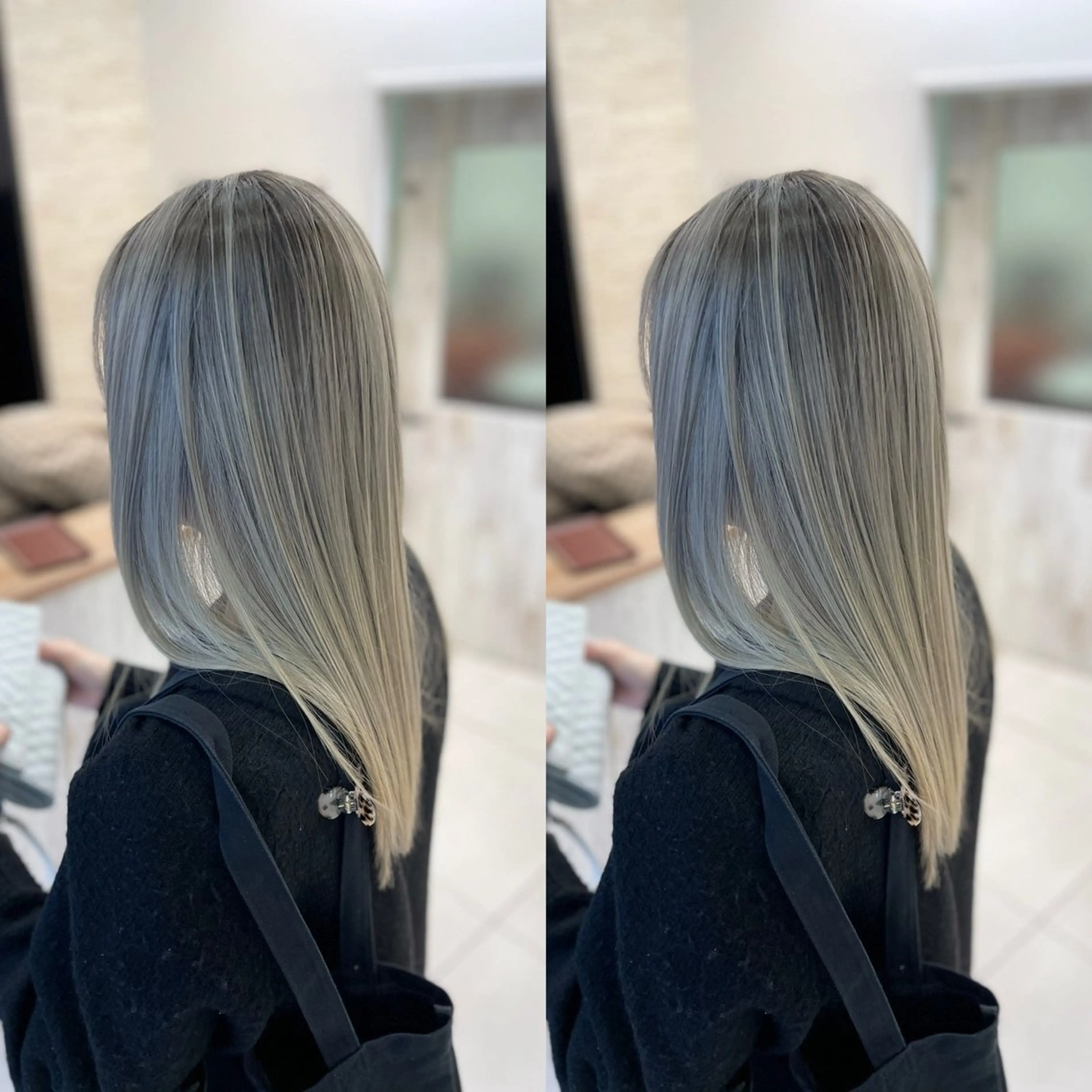 セミロング ヘアカラー Y Uのヘアスタイル