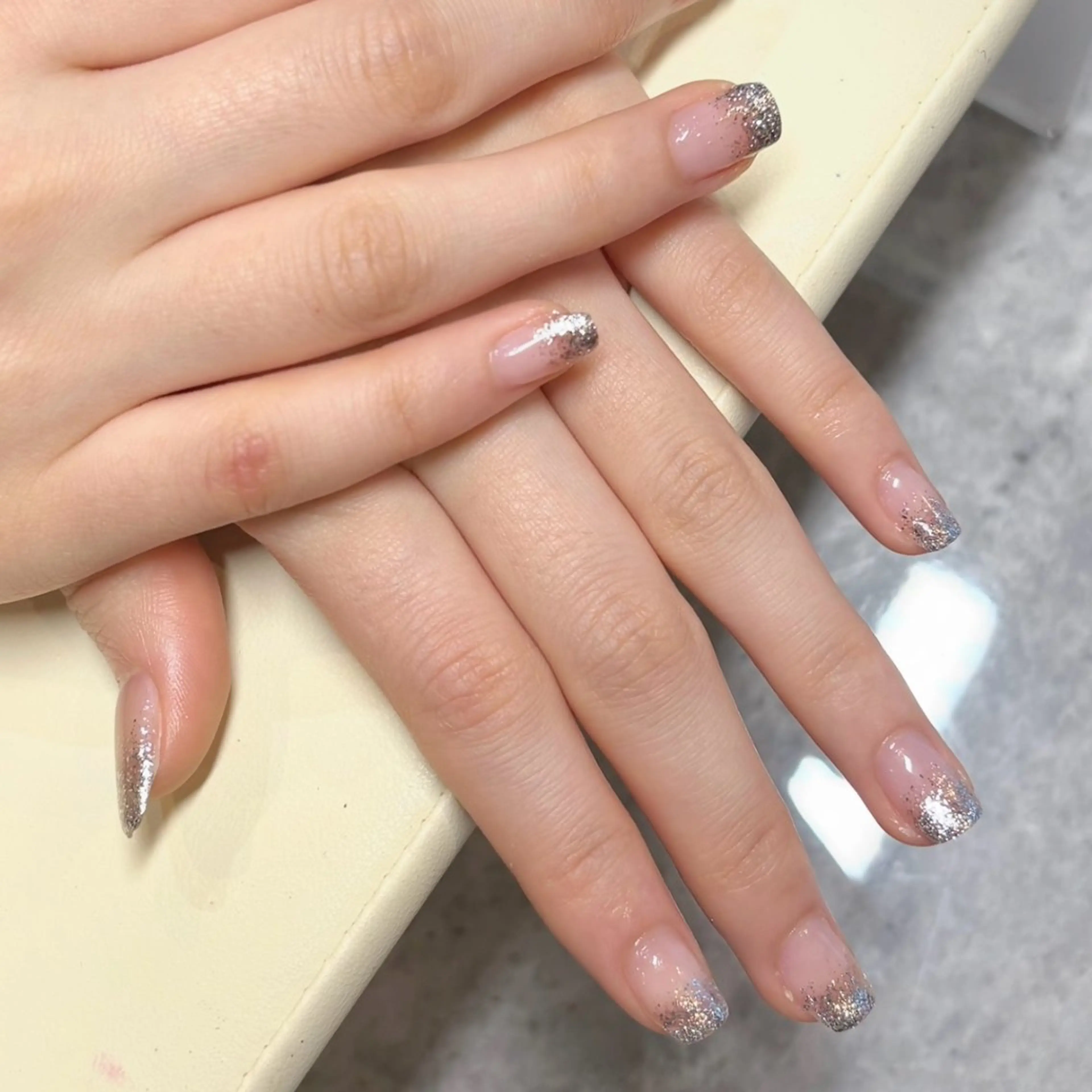 （オフなし）ちゅるきらラメグラ✨※スキンベース（自爪に馴染むカラー）追加 +500円の写真
