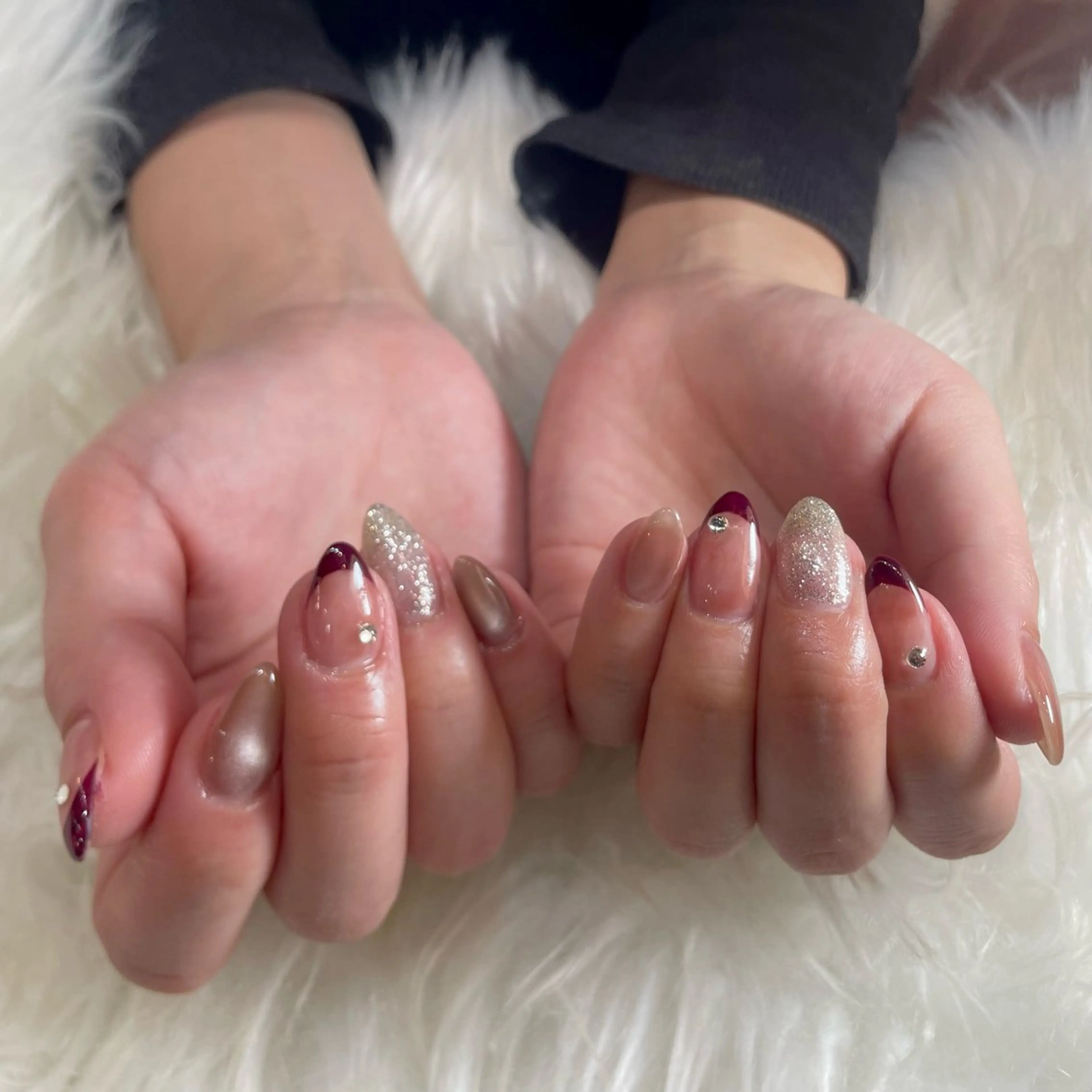 ネイル フレンチネイル 赤色 NENE／Insta p_box_neneのネイルデザイン