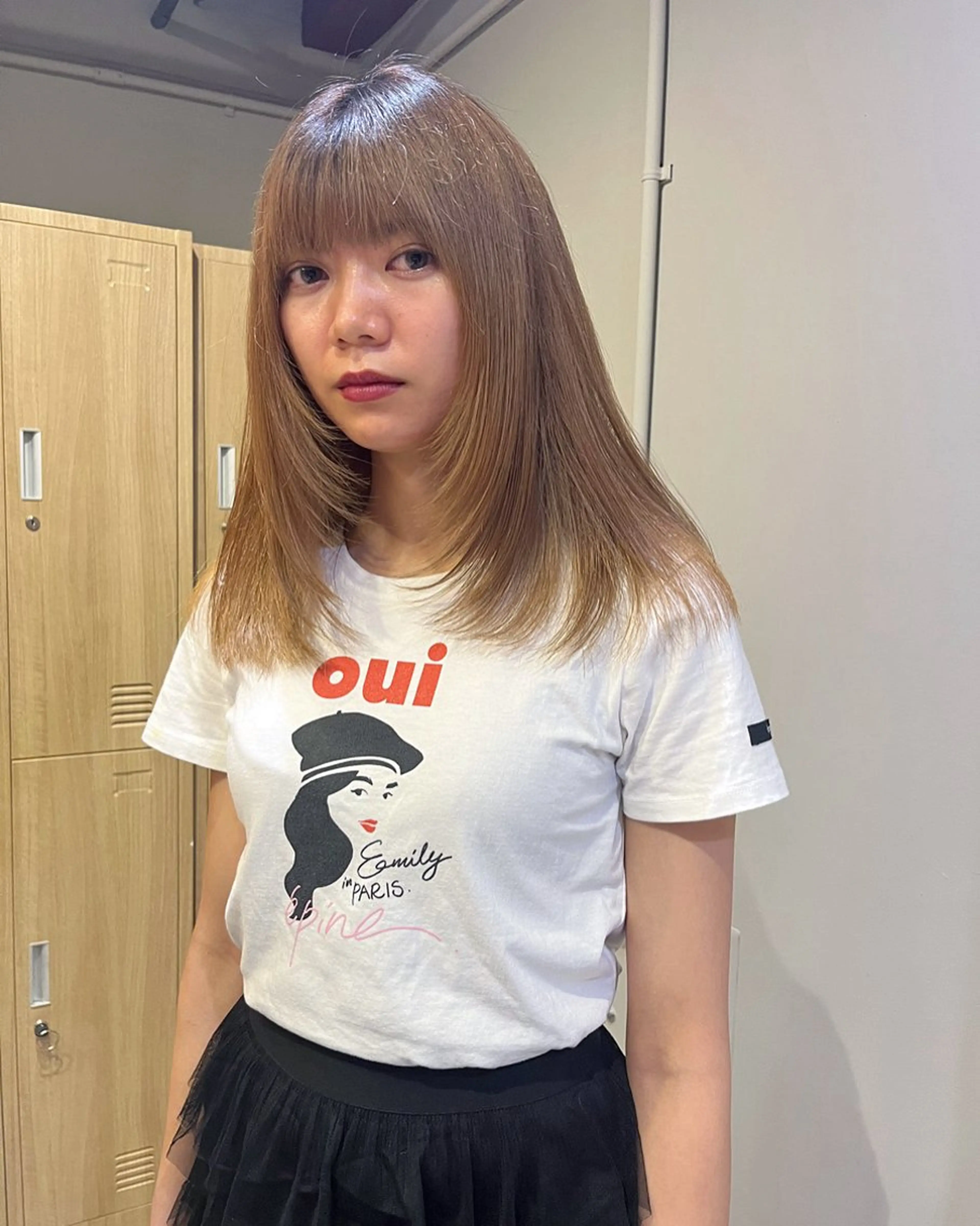 ミディアム カット ヘアカラー レイヤーカット🍏 パーマ/ののかのヘアスタイル