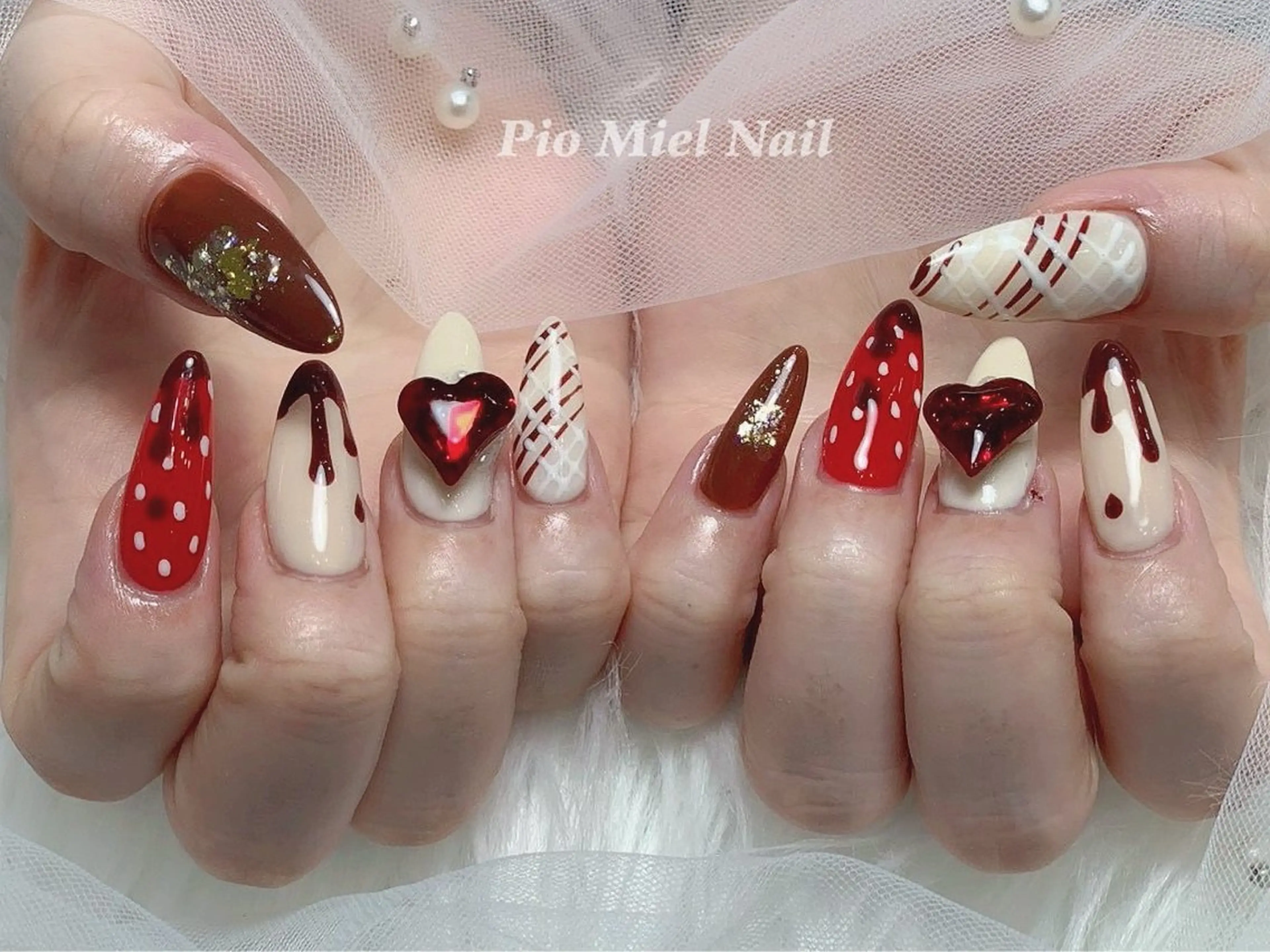 ネイル ハンドネイル HANA 長さだしのネイルデザイン