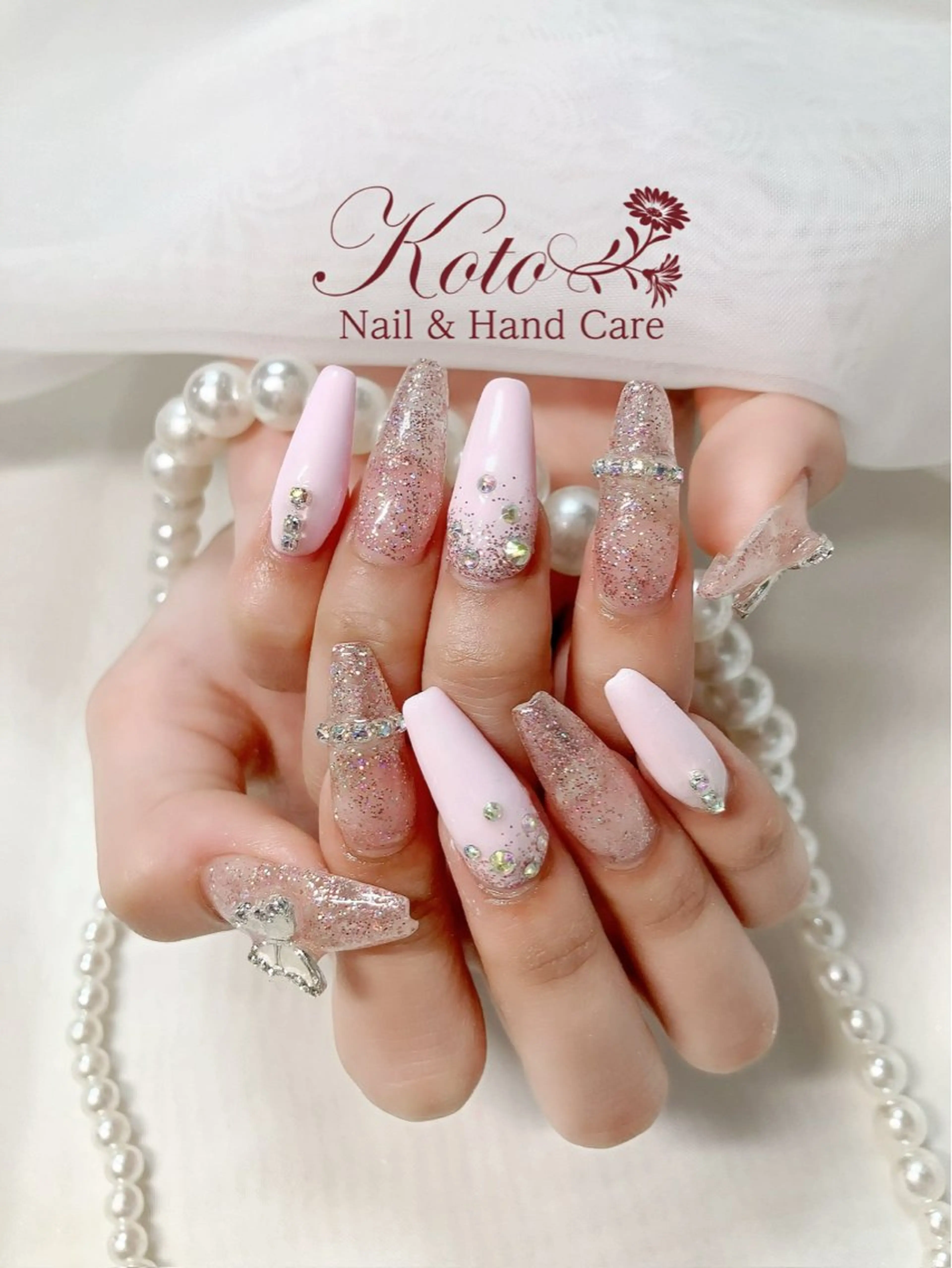 ネイル 長さ出し ジェルネイル 持ち込み ニュアンスネイル 赤色 ハンドネイル Nail Salon KOTOのネイルデザイン