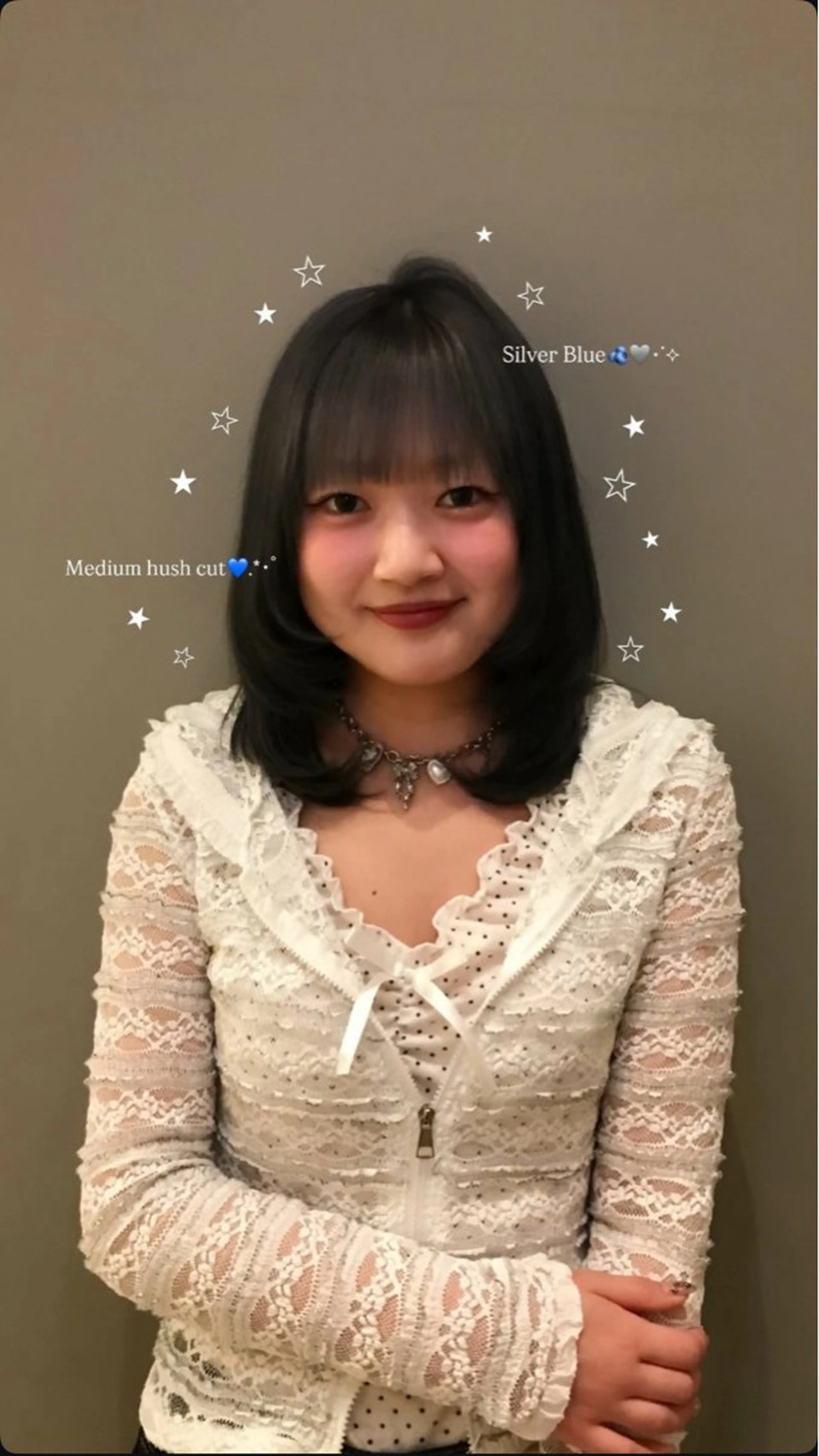 ミディアム カラー ブリーチ ハイトーンカラー ハッシュカット カット ヘアカラー KANO/ lolonois梅田のヘアスタイル