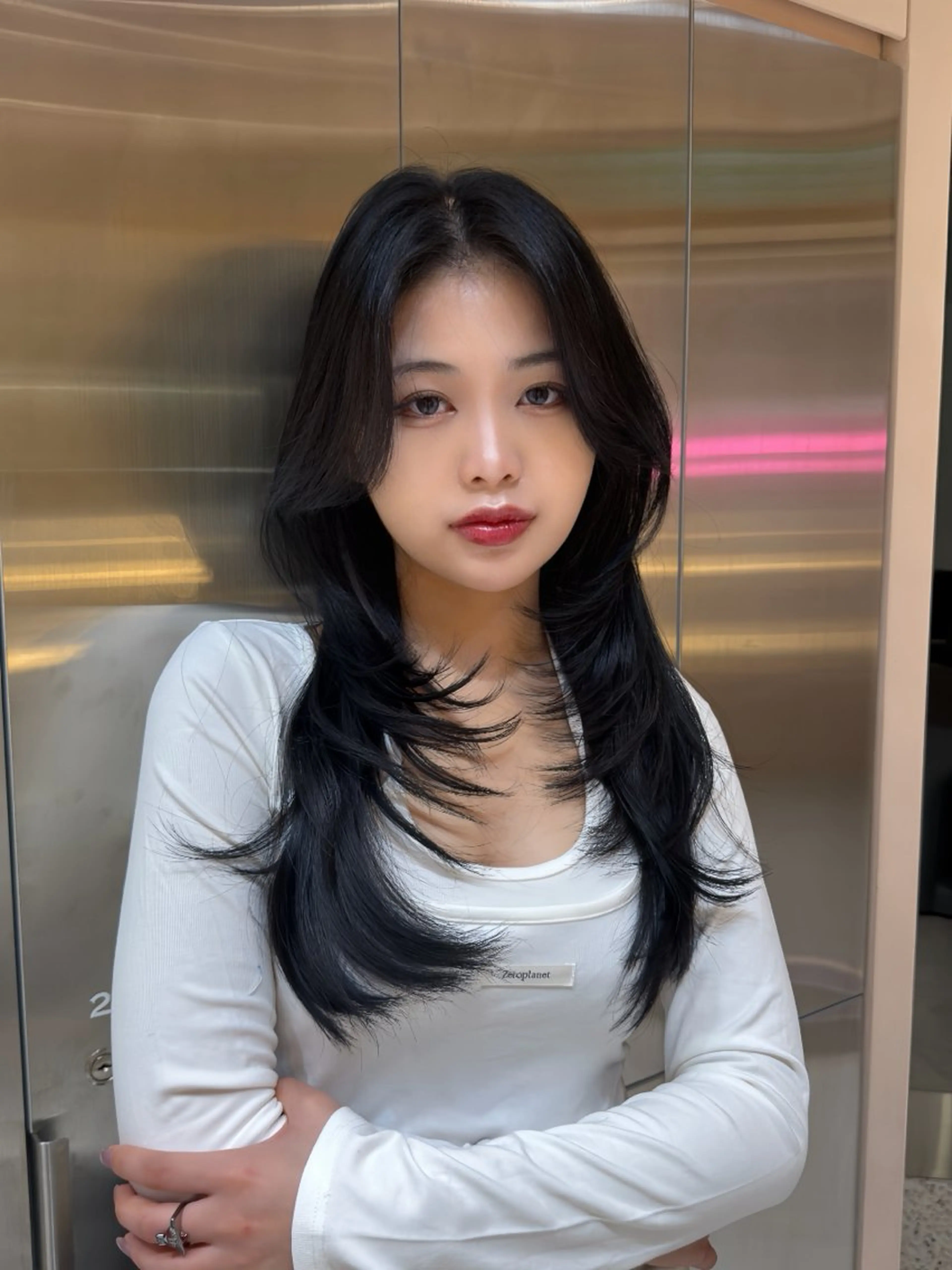 ロング カラー パーマ カット ヘアカラー トリートメント 絶対垢抜けレイヤー/ 透明感カラーリョウヤのヘアスタイル