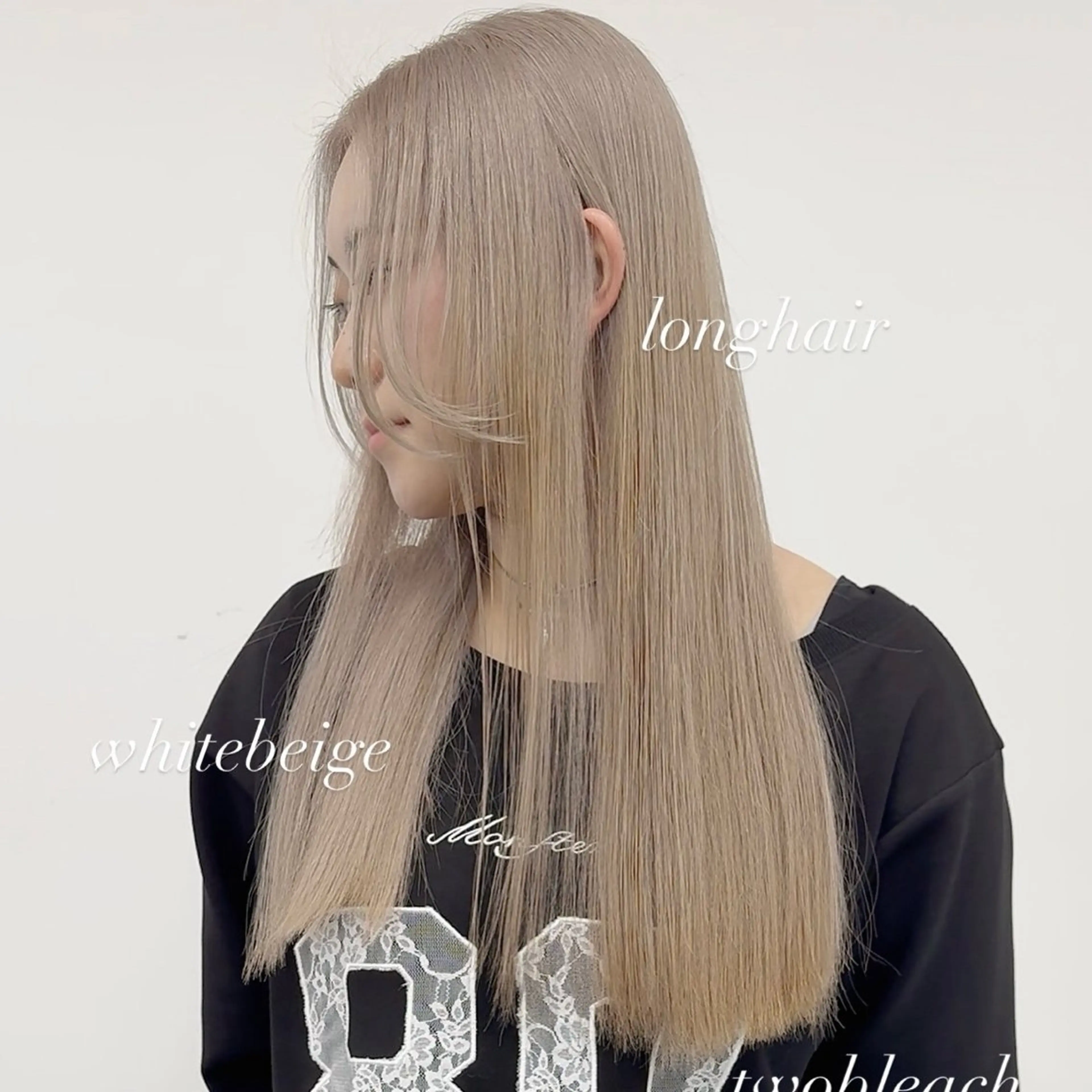 ロング カラー ベージュカラー ブリーチ ケアブリーチ デザインカラー ハイトーンカラー ブリーチなしピンク 赤井龍斗のヘアスタイル