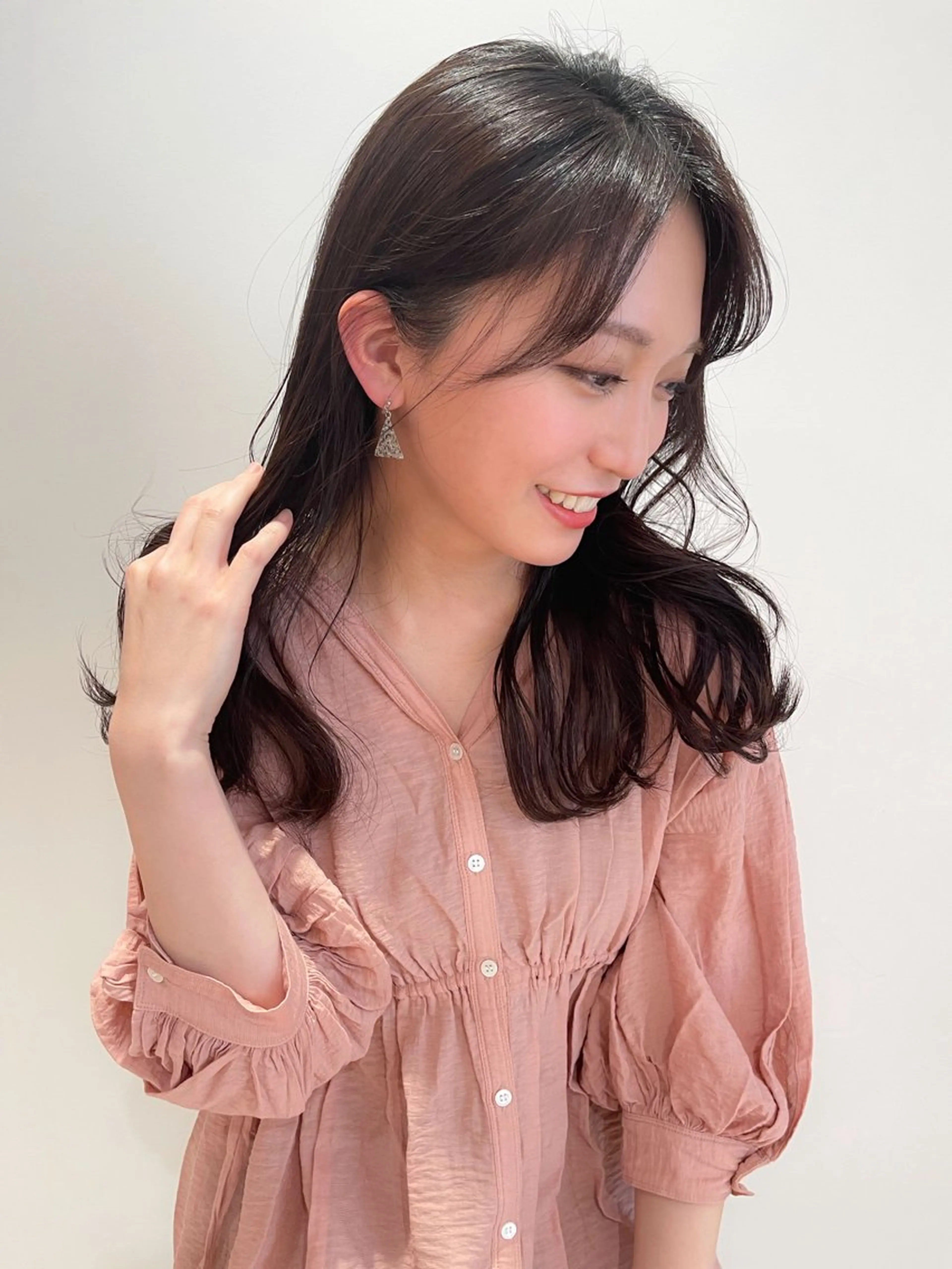 セミロング カラー パーマ ヘアアレンジ 髪質改善/韓国風 レイヤー/田村祐樹のヘアスタイル