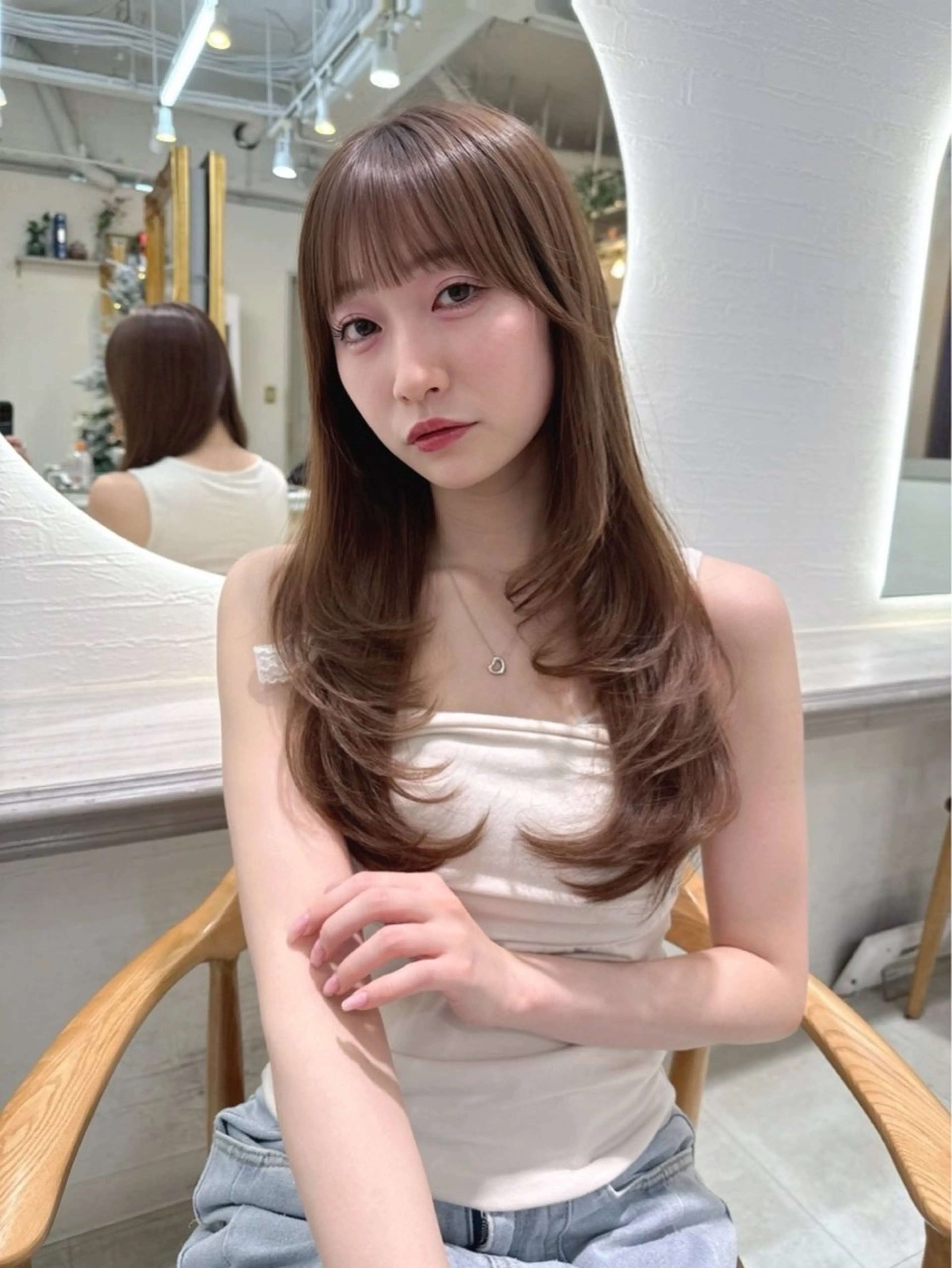 ロング カラー カット ヘアカラー 長島美織 /透明感カラーのヘアスタイル