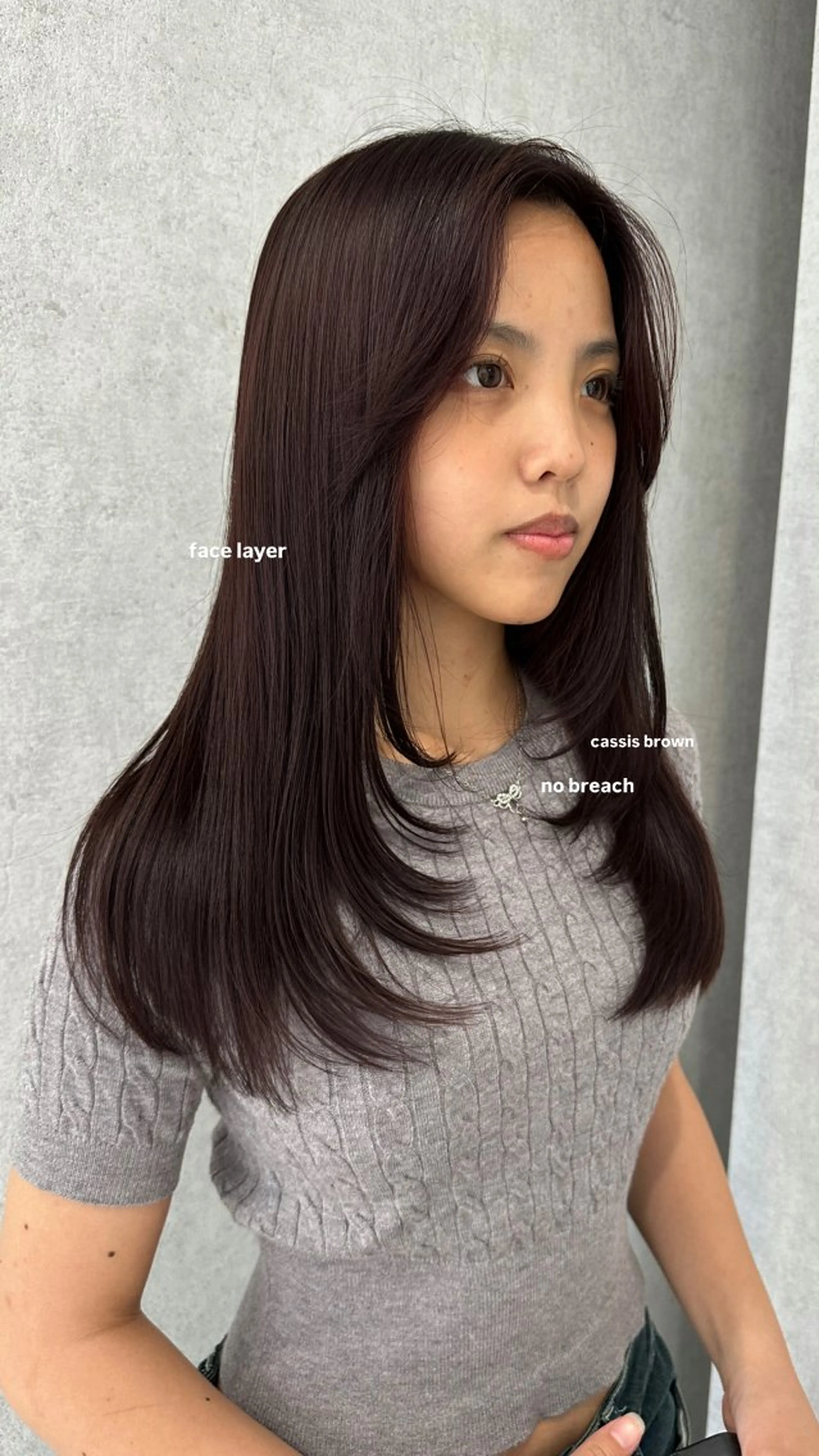 セミロング カラー v-lab studio所属・韓国レイヤーカット/ 艶カラー/ noaのヘアスタイル