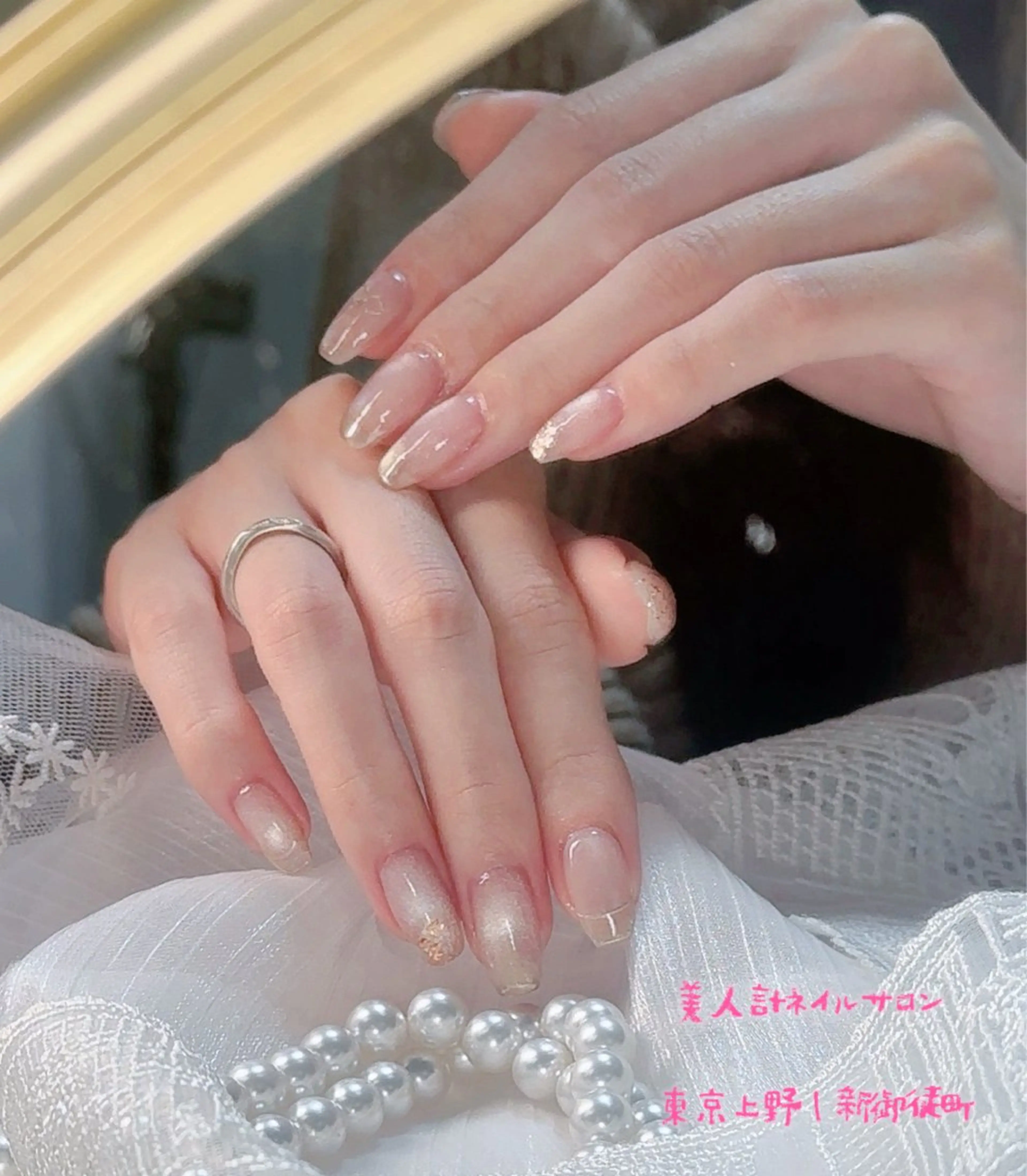 ネイル 成人式 卒業式 シンプルネイル ブライダルネイル ハンドネイル 中山 美月のネイルデザイン