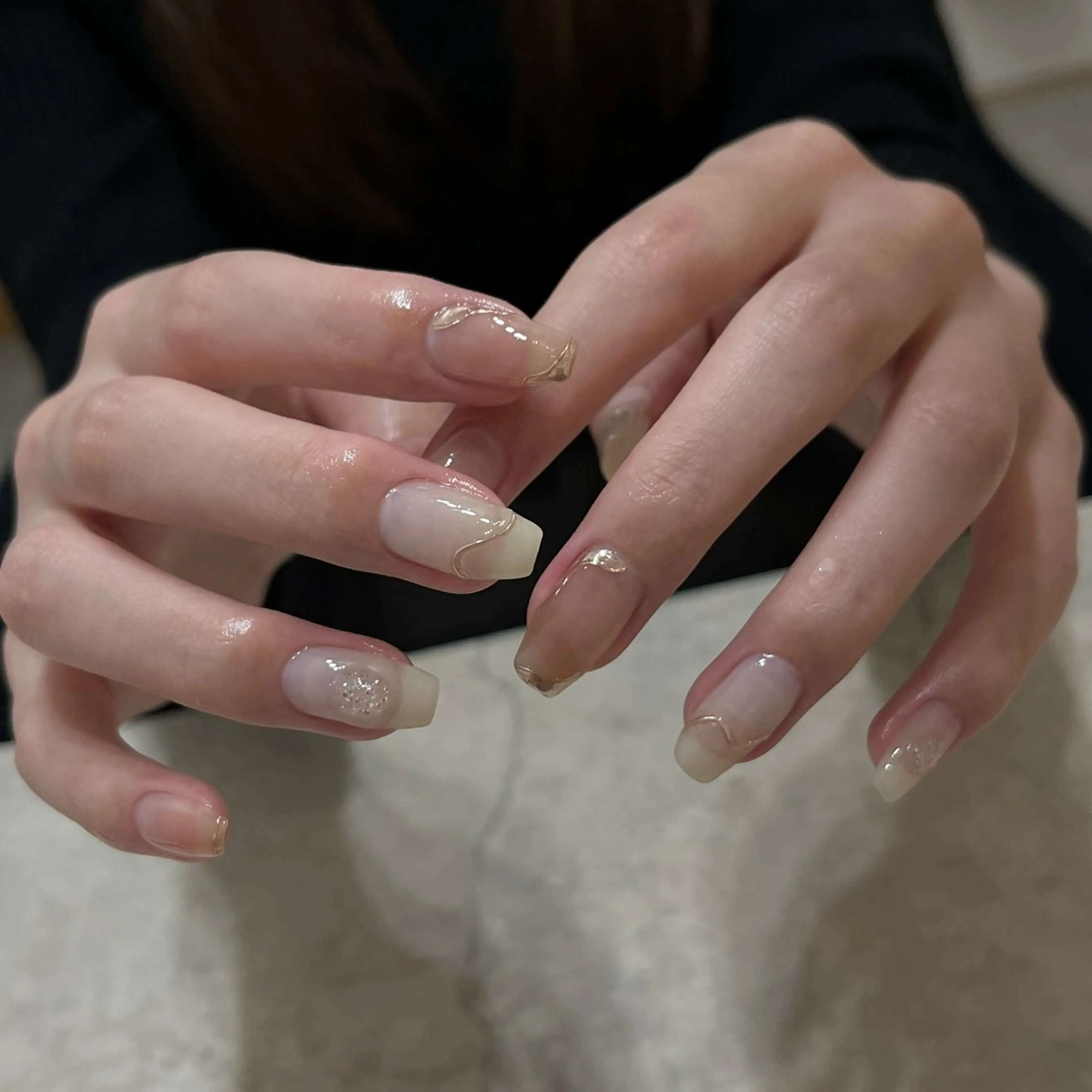 ネイル グリーン ハンドネイル vegh.所属・vegh. nail/阿波座のネイルデザイン