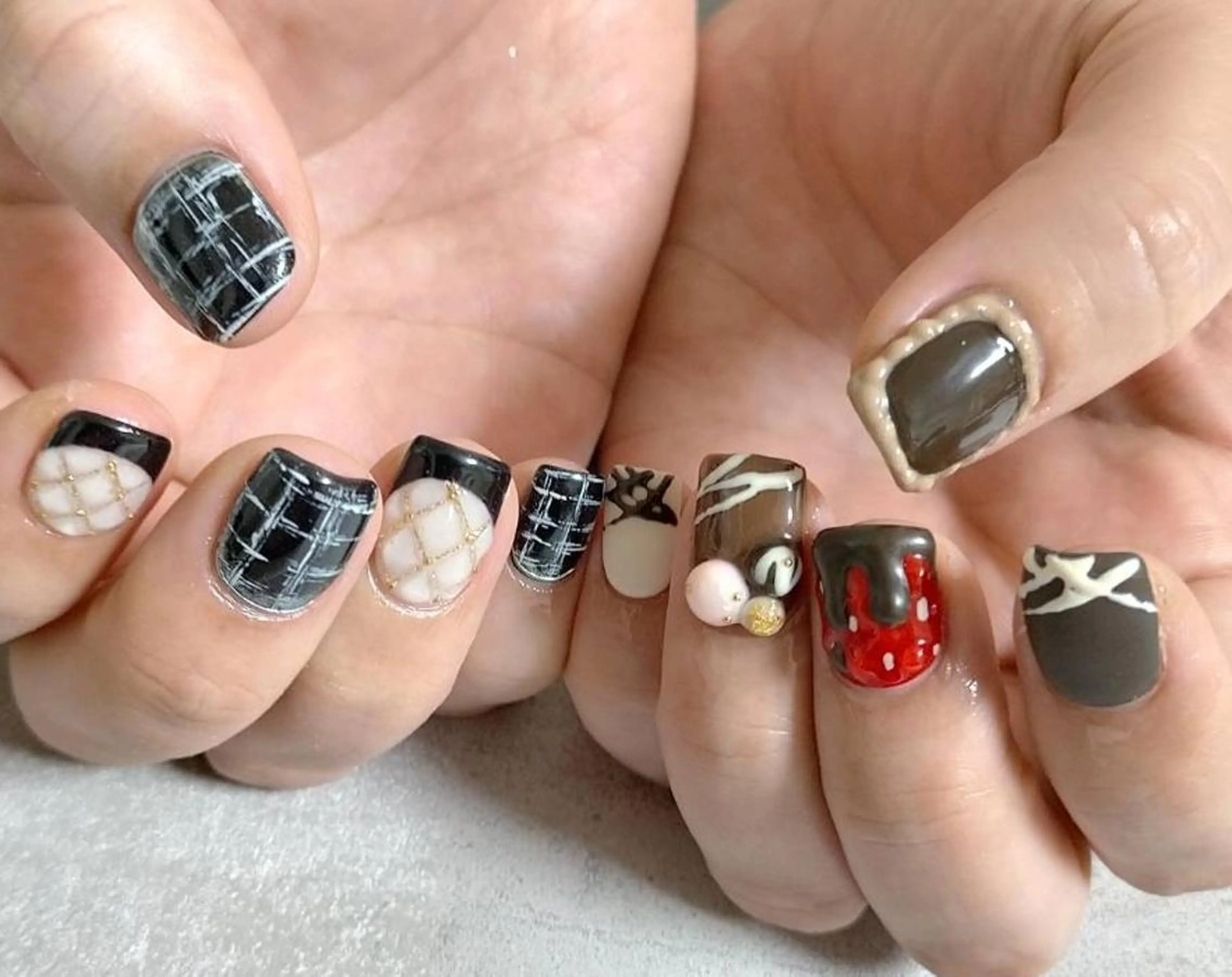 ネイル yu-a  スカルプ ネイルakiのネイルデザイン