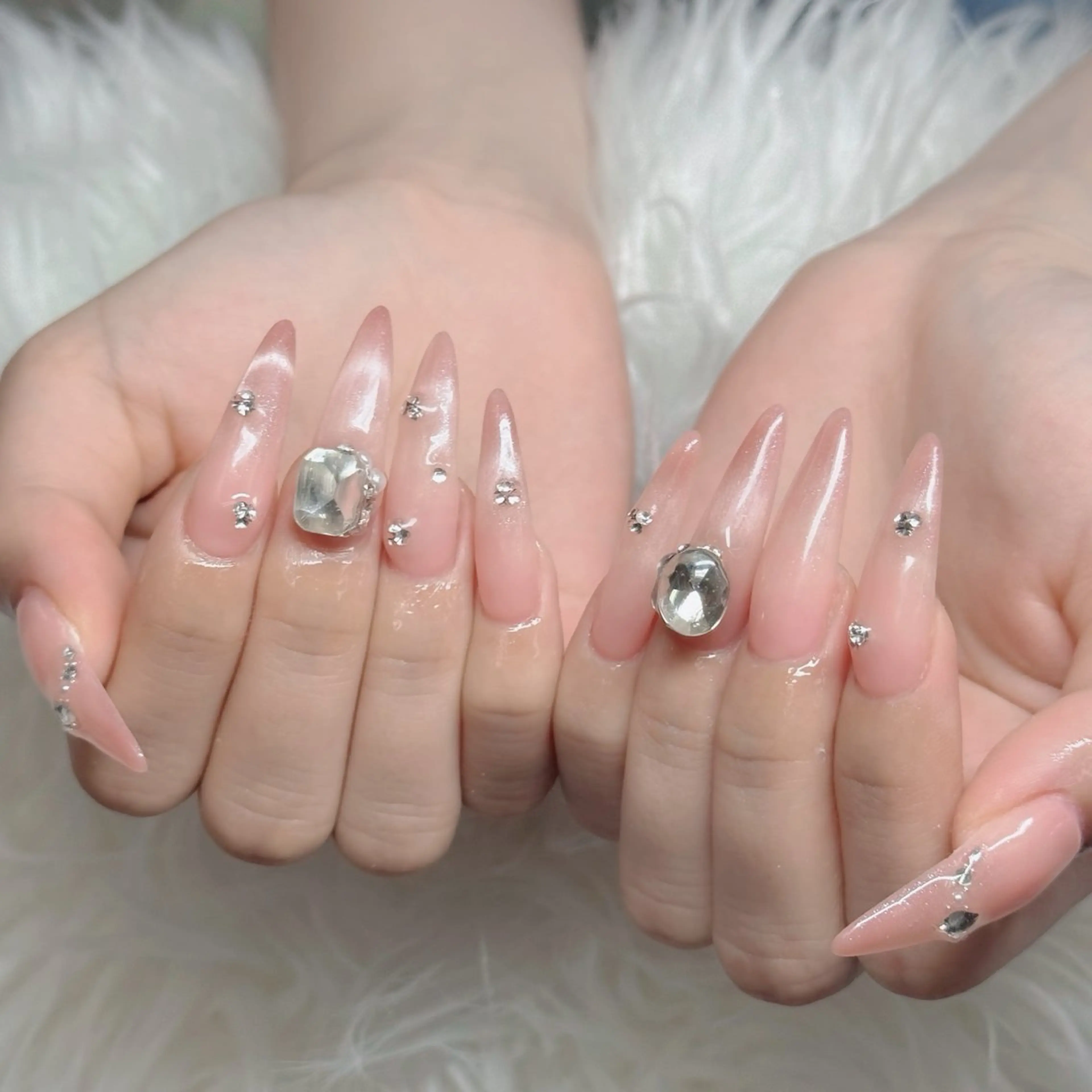 ネイル フットネイル フレンチネイル グラデーション 韓国ネイル ロングネイル ハンドネイル Hani Nail Salonのネイルデザイン