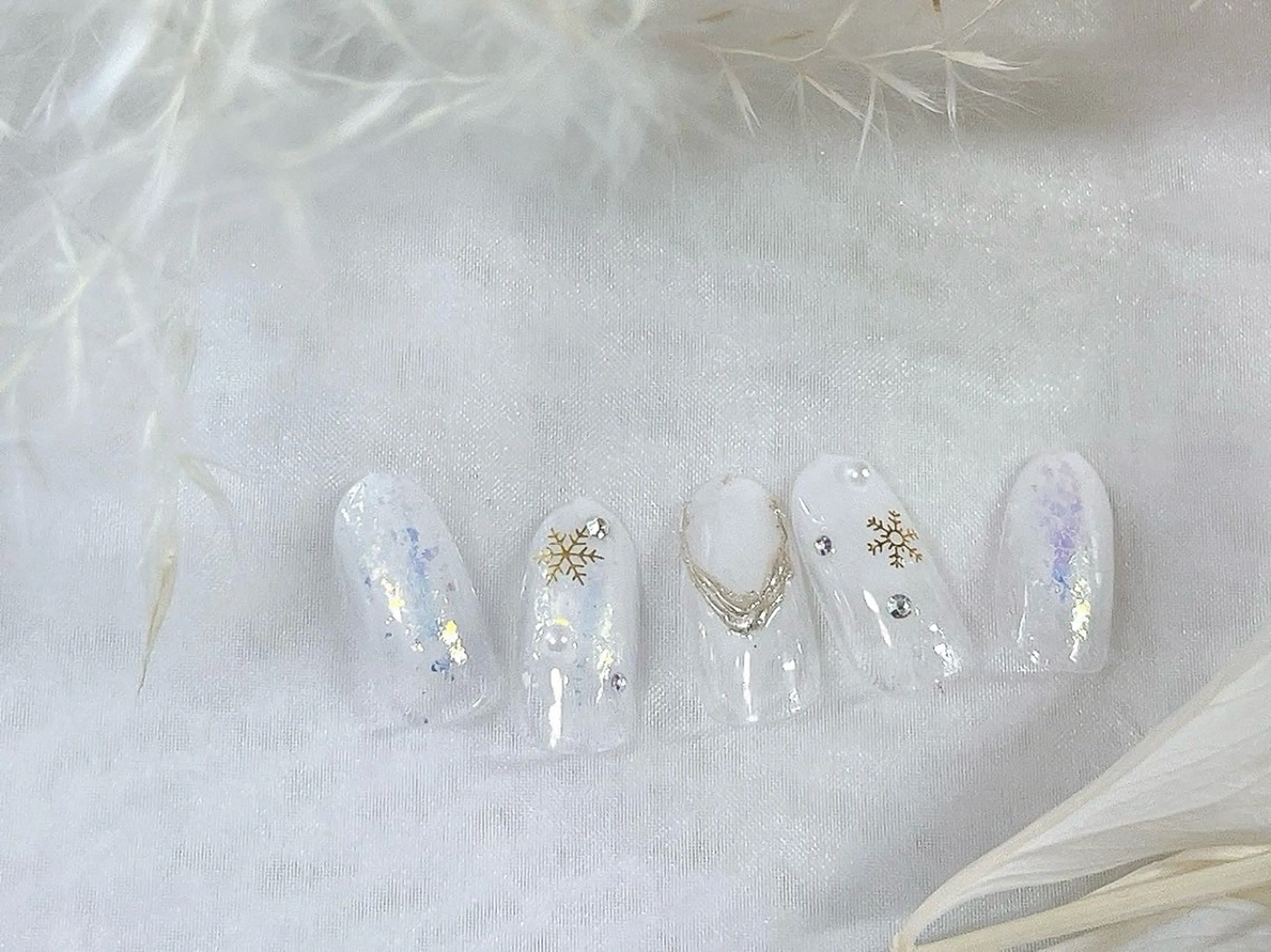 ネイル オーロラネイル ブルー フットネイル フレンチネイル ジェルネイル kiki nail たまプラーザのネイルデザイン