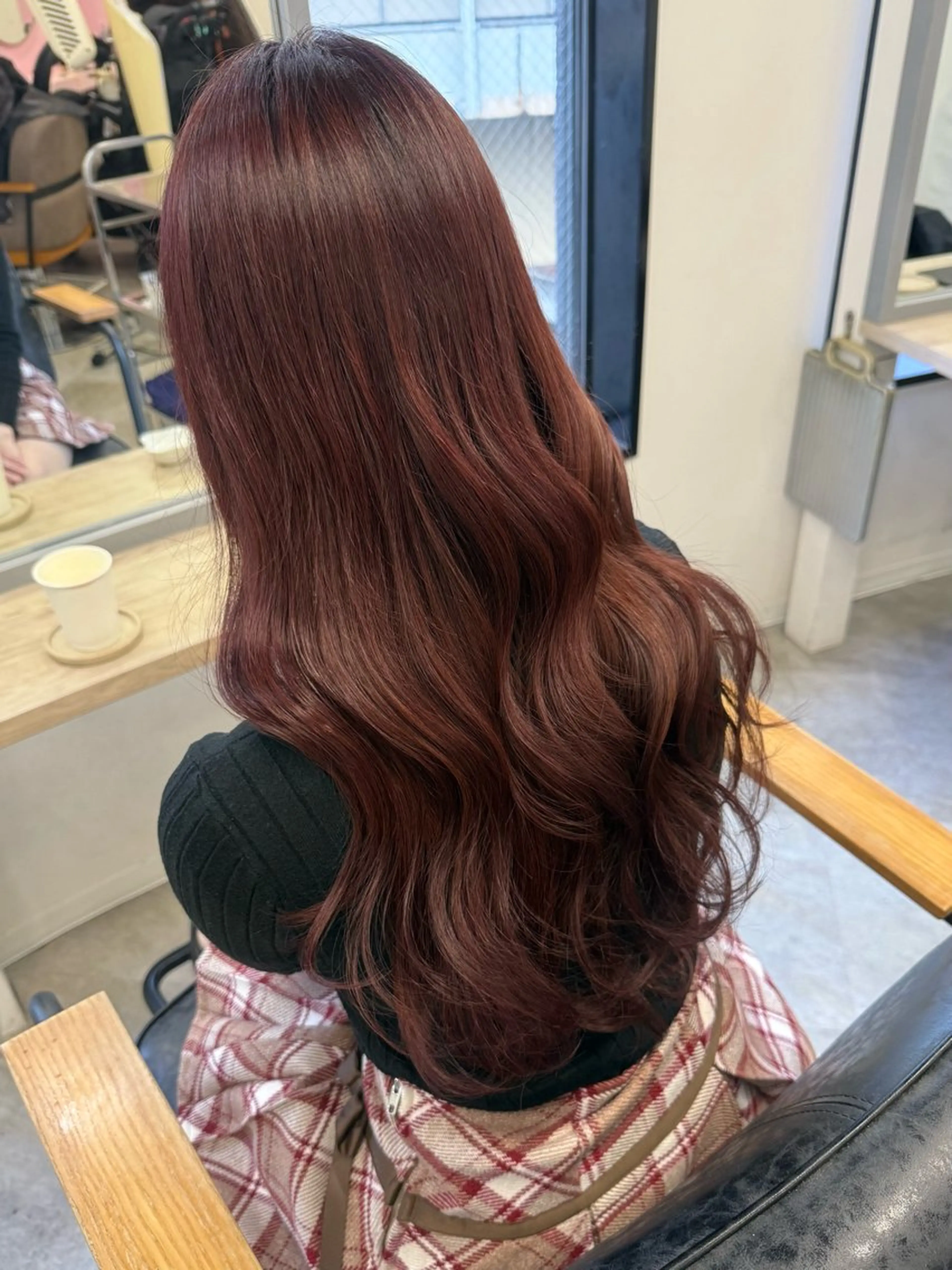 ロング カラー ヘアアレンジ ブリーチ ダブルカラー ブリーチなしカラー ピンクカラー レッドカラー ヘアカラー トリートメント Himawari♡ 柔らかいカラーのヘアスタイル