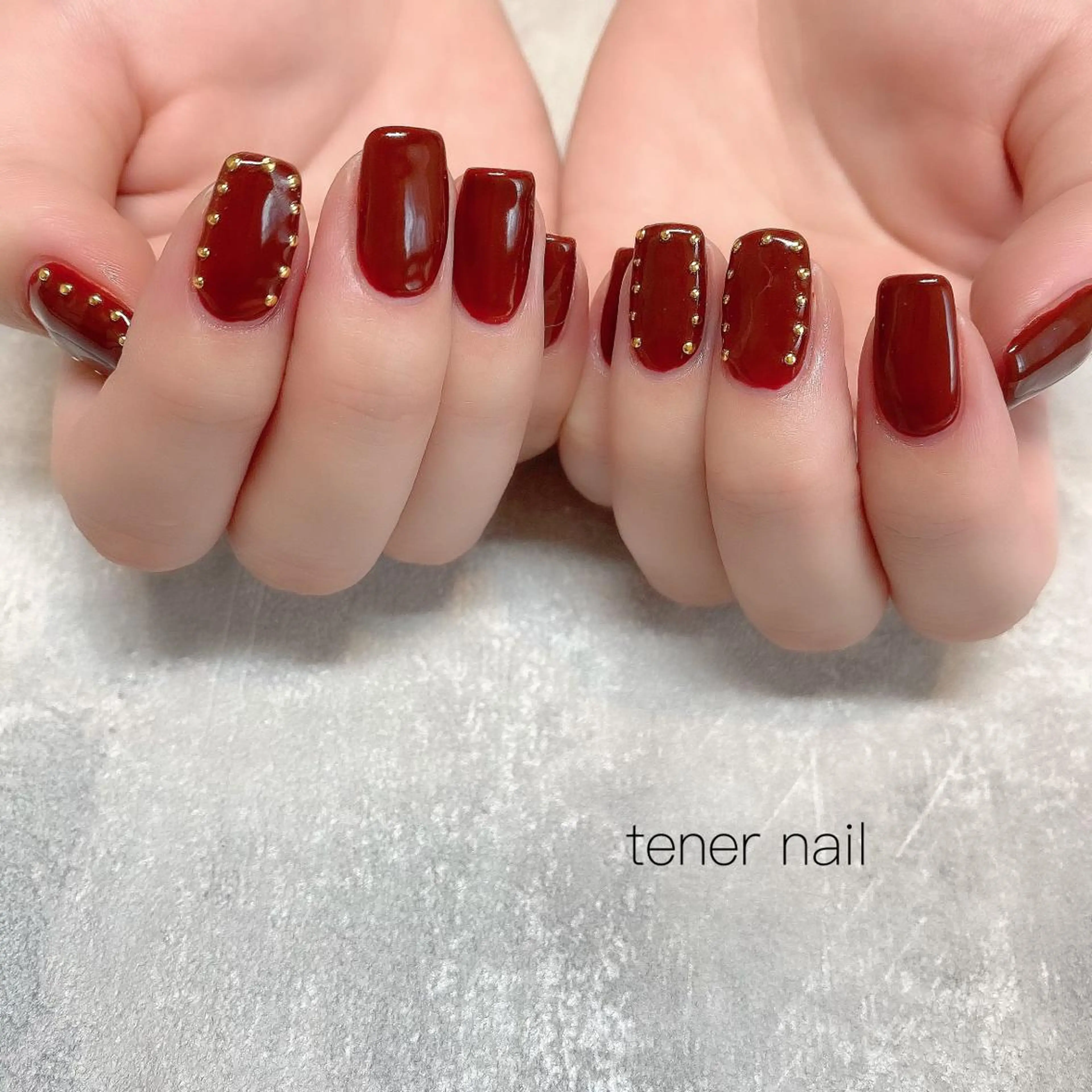 ネイル ボルドー ワンカラーネイル テネルネイル tener nailのネイルデザイン