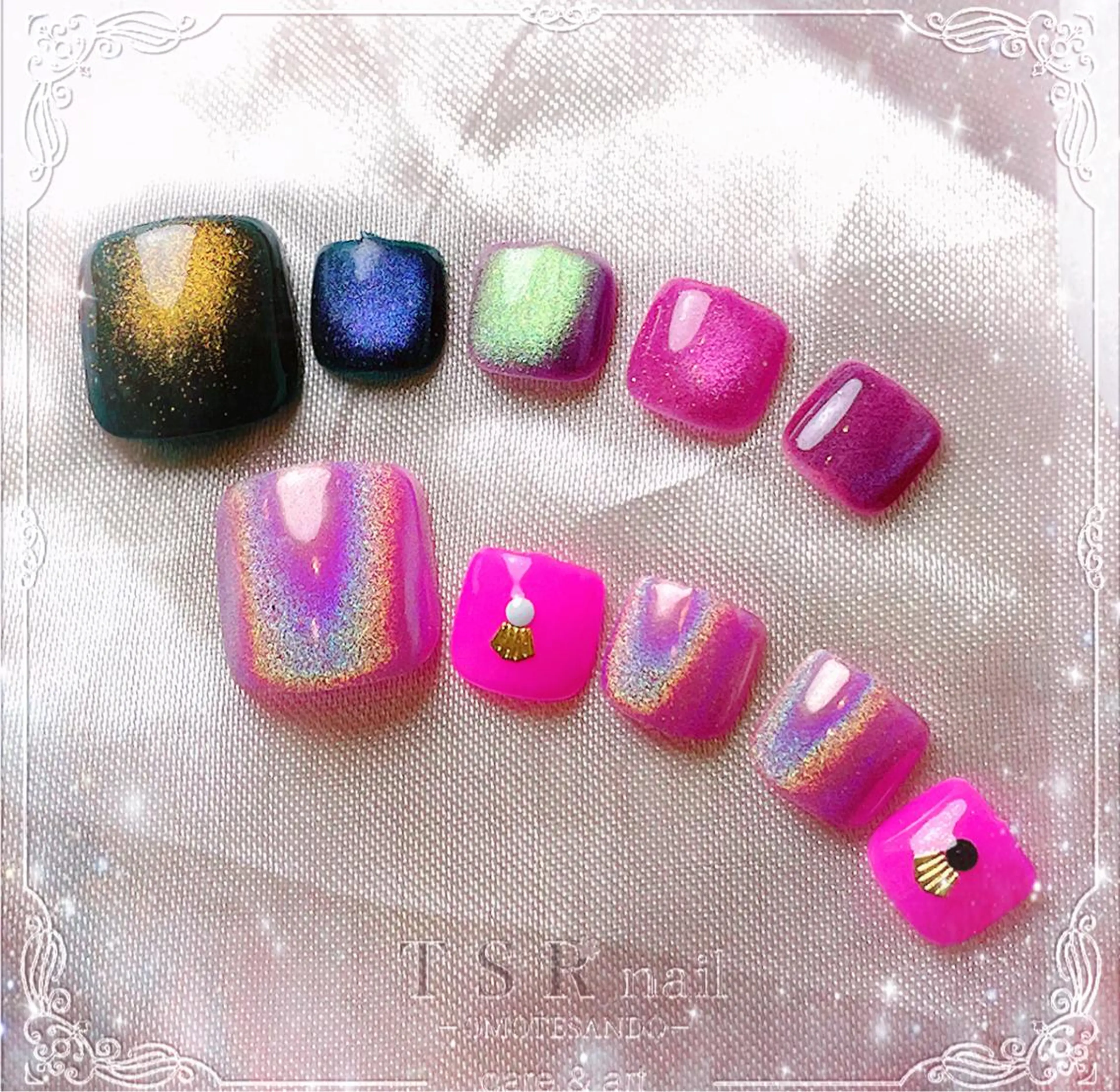 ネイル アートネイル フットネイル ジェルネイル 爪咲 りり花のネイルデザイン