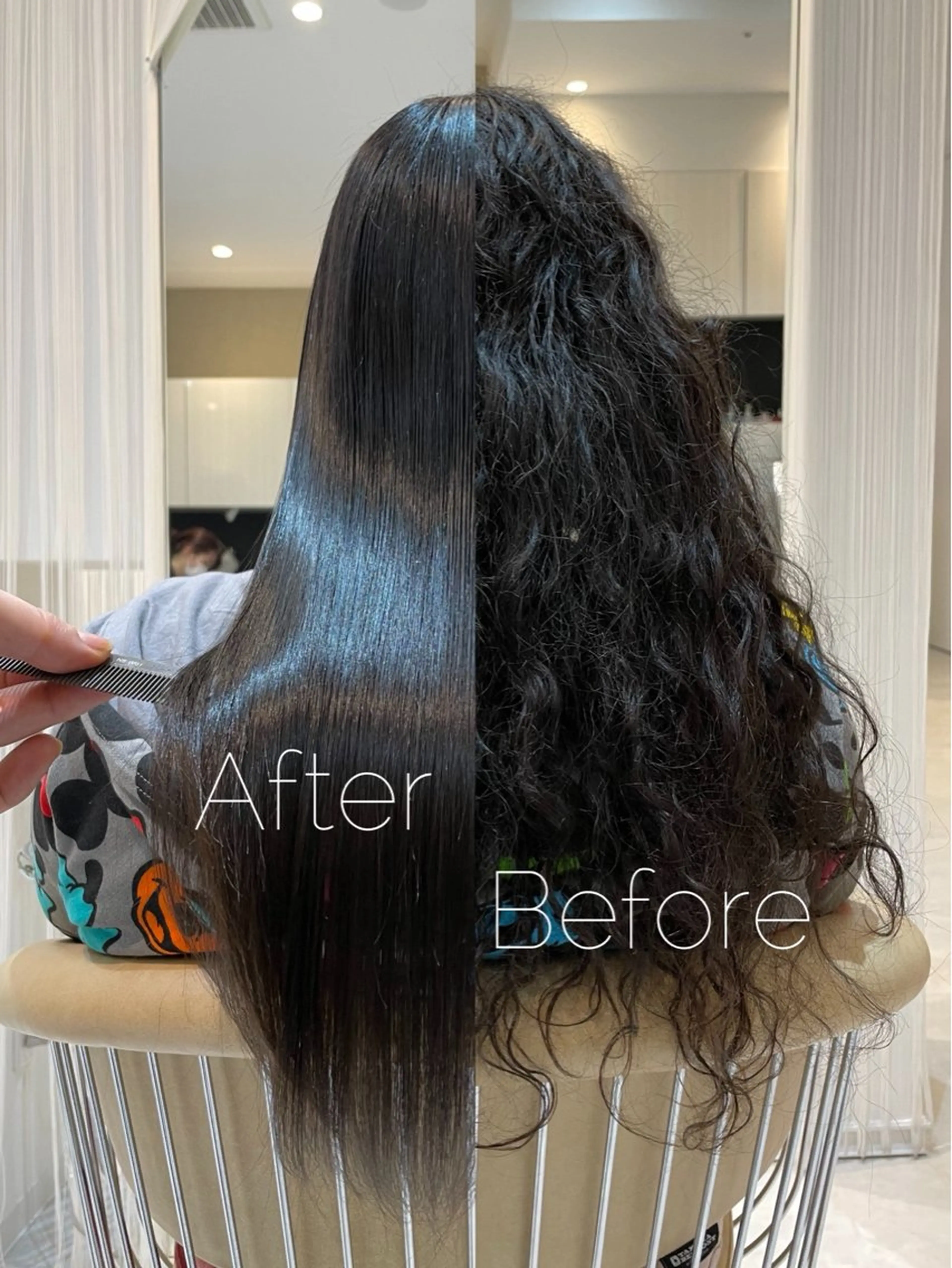 ロング パーマ 縮毛矯正 縮毛矯正 トリートメント Watai 艶髪 當間 大知のヘアスタイル